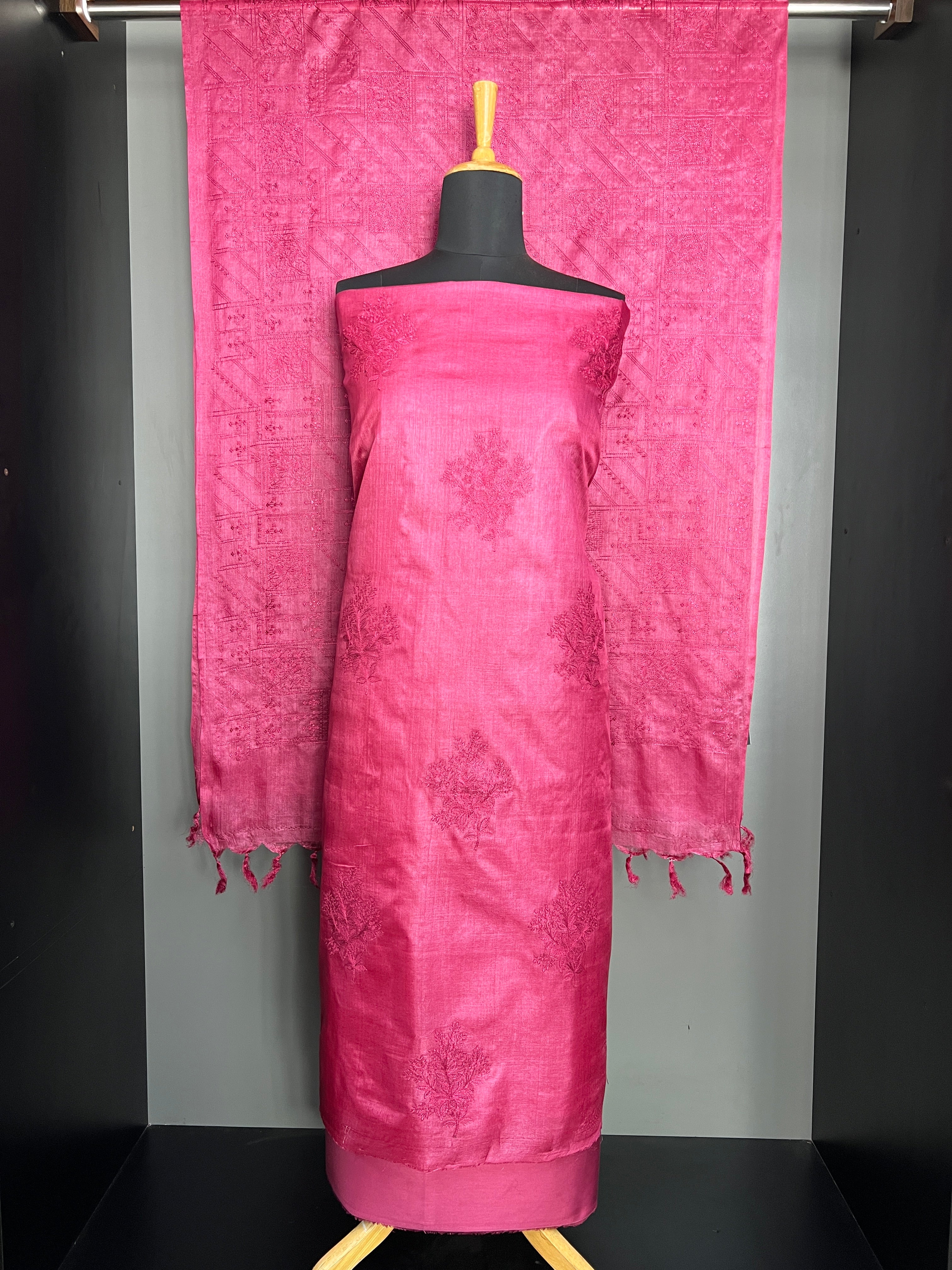 Floral Embroidery Tussar Salwar Set | YNG890