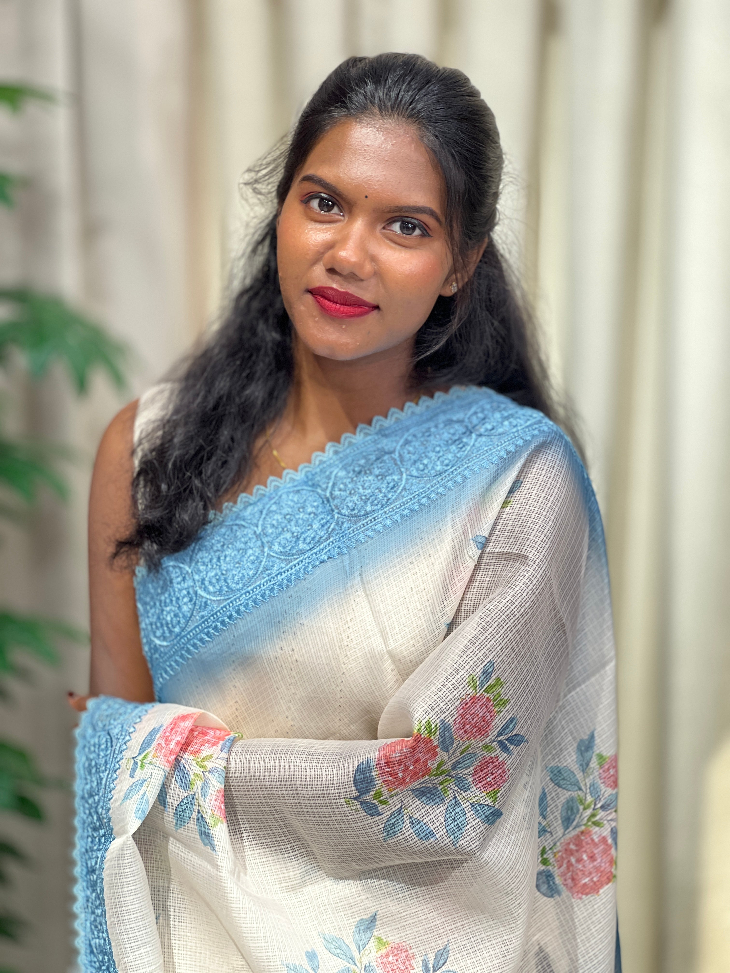 Floral Printed Kota Saree | HT412