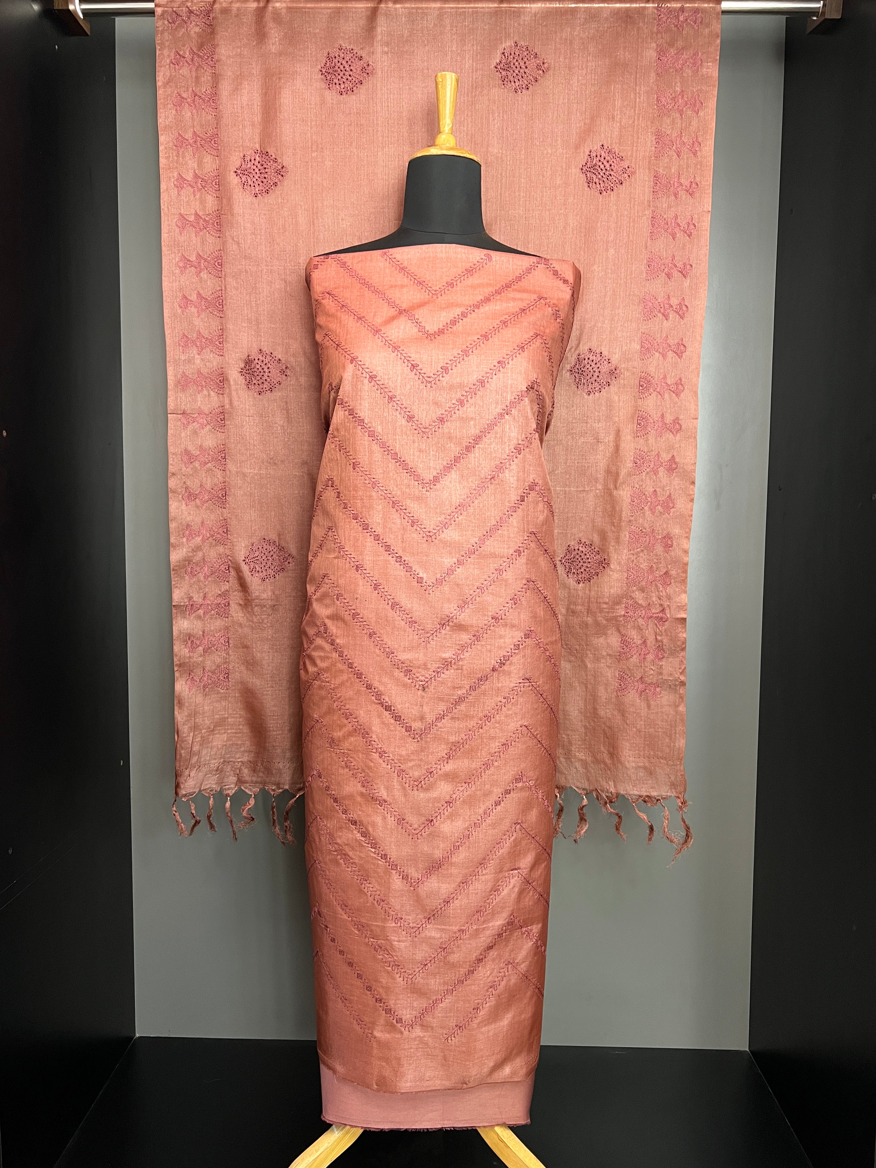 Zig Zag Patterned Tussar Salwar Set | YNG889