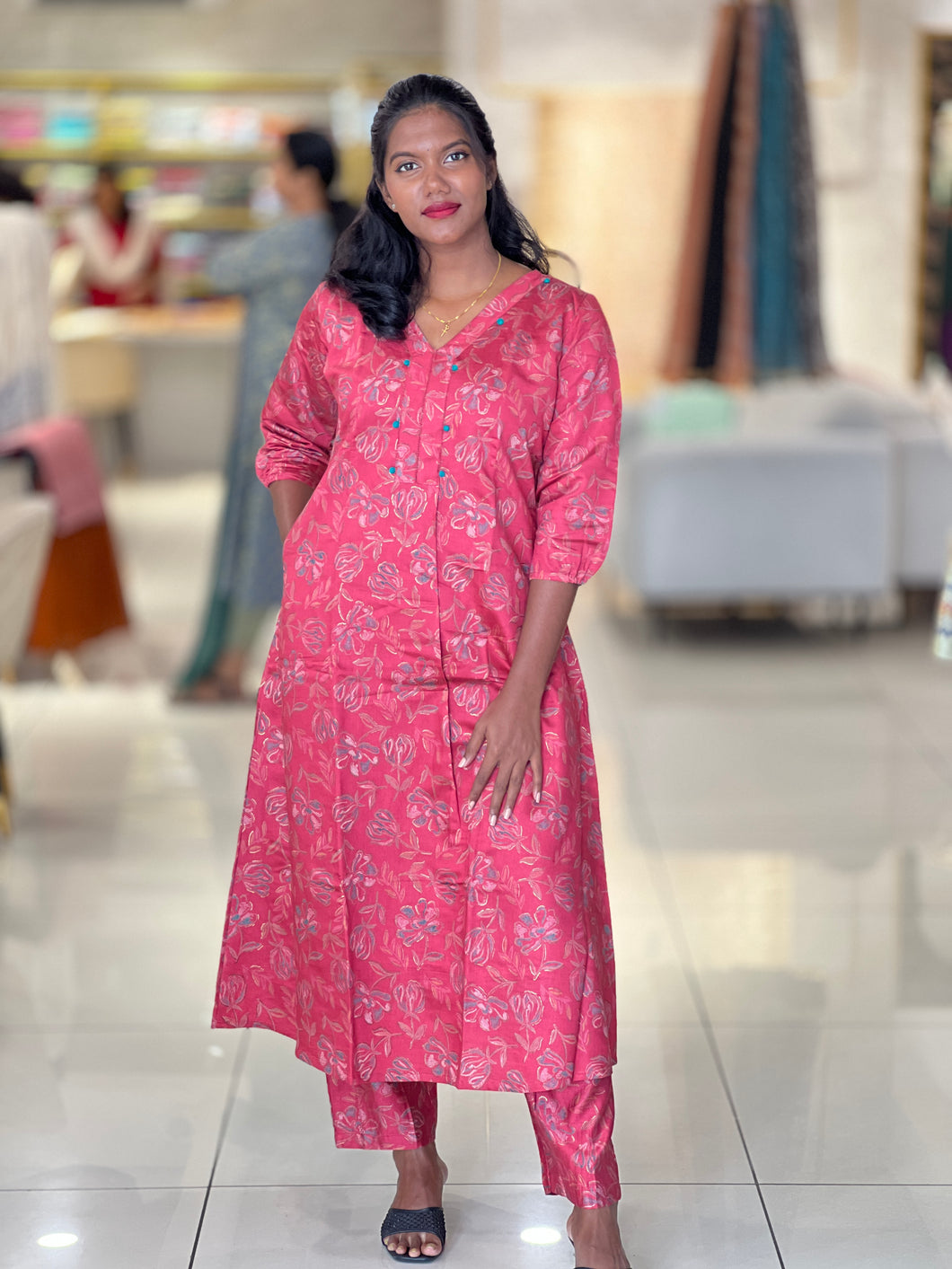 Digital Printed Chanderi Finish Kurta Top & Bottom | MSN104