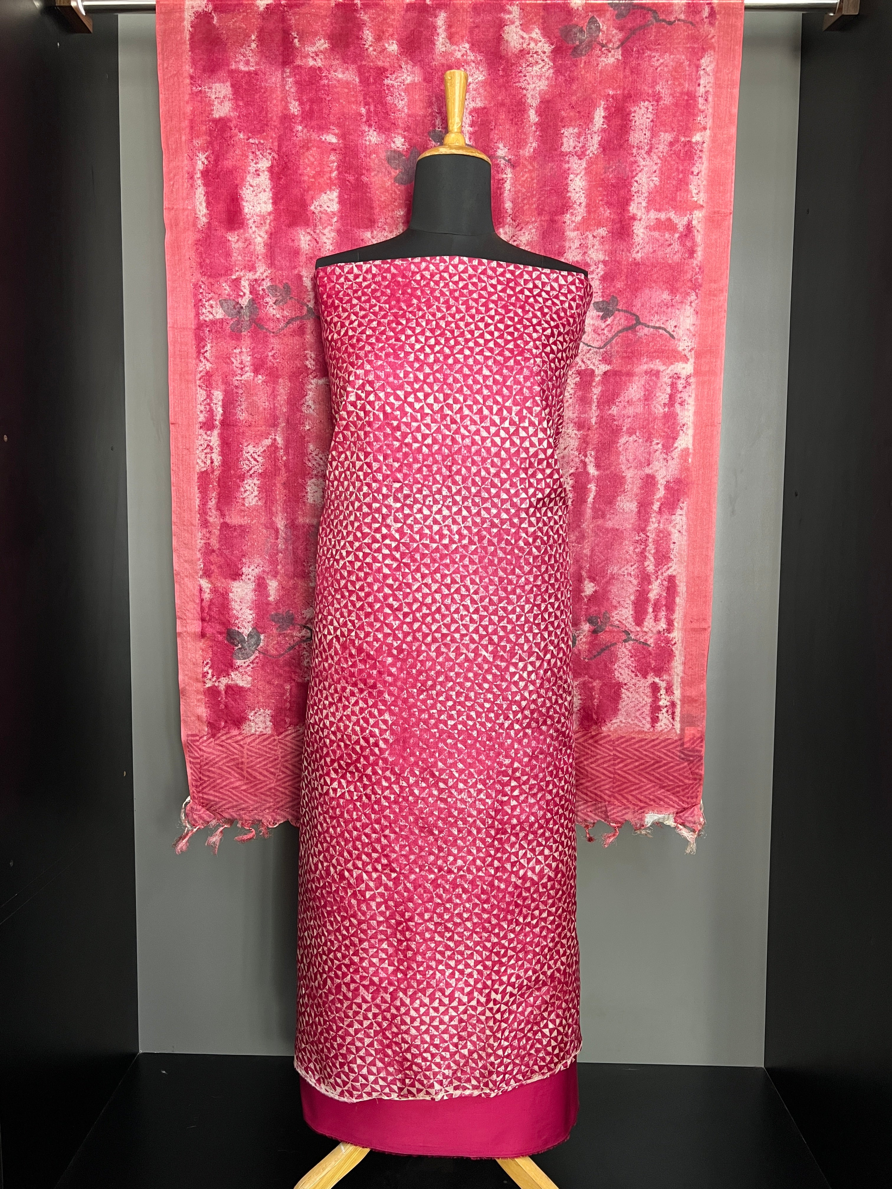 Geometrical Patterned Tussar Salwar Set | YNG892