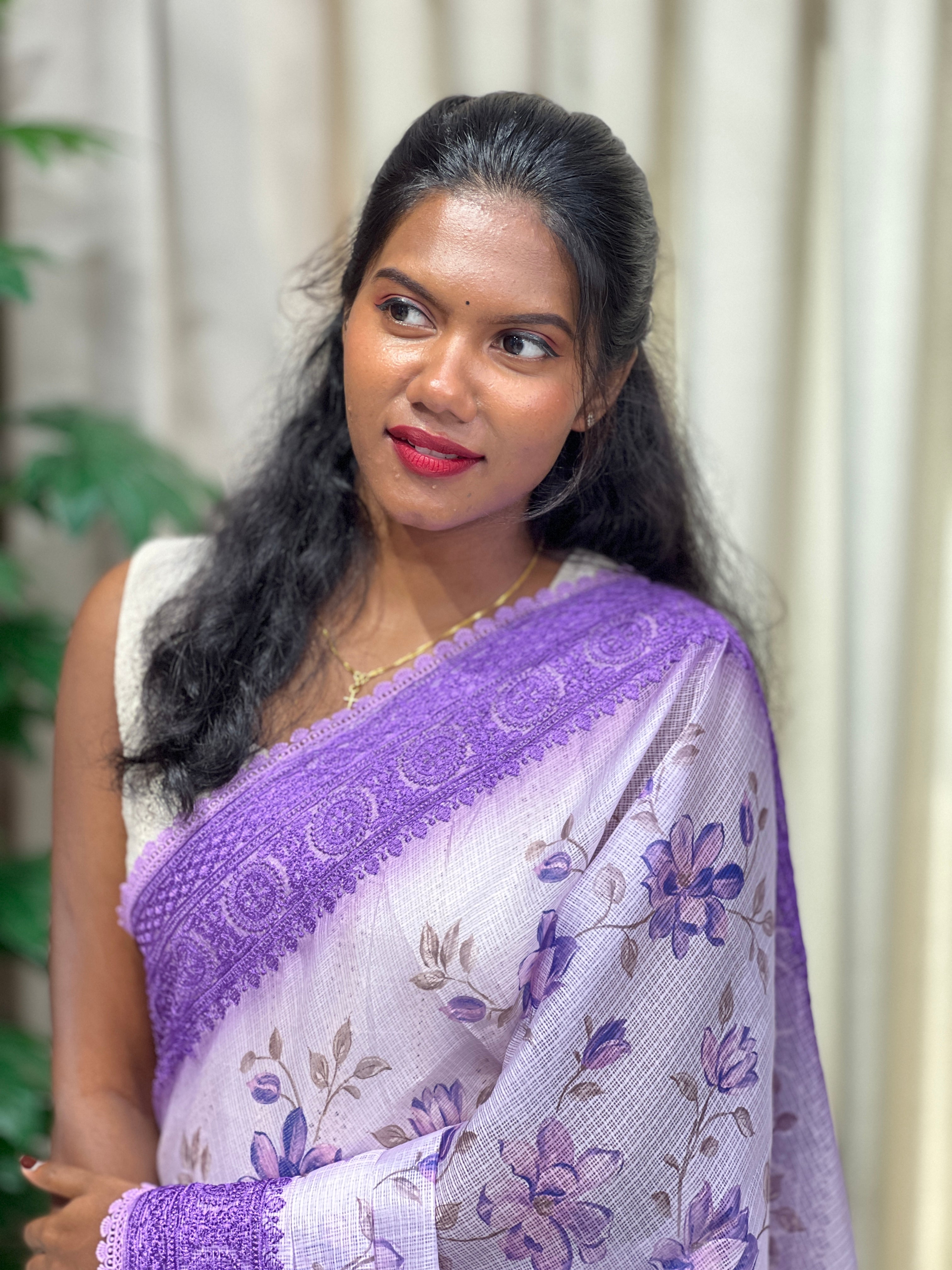 Floral Printed Kota Saree | HT378