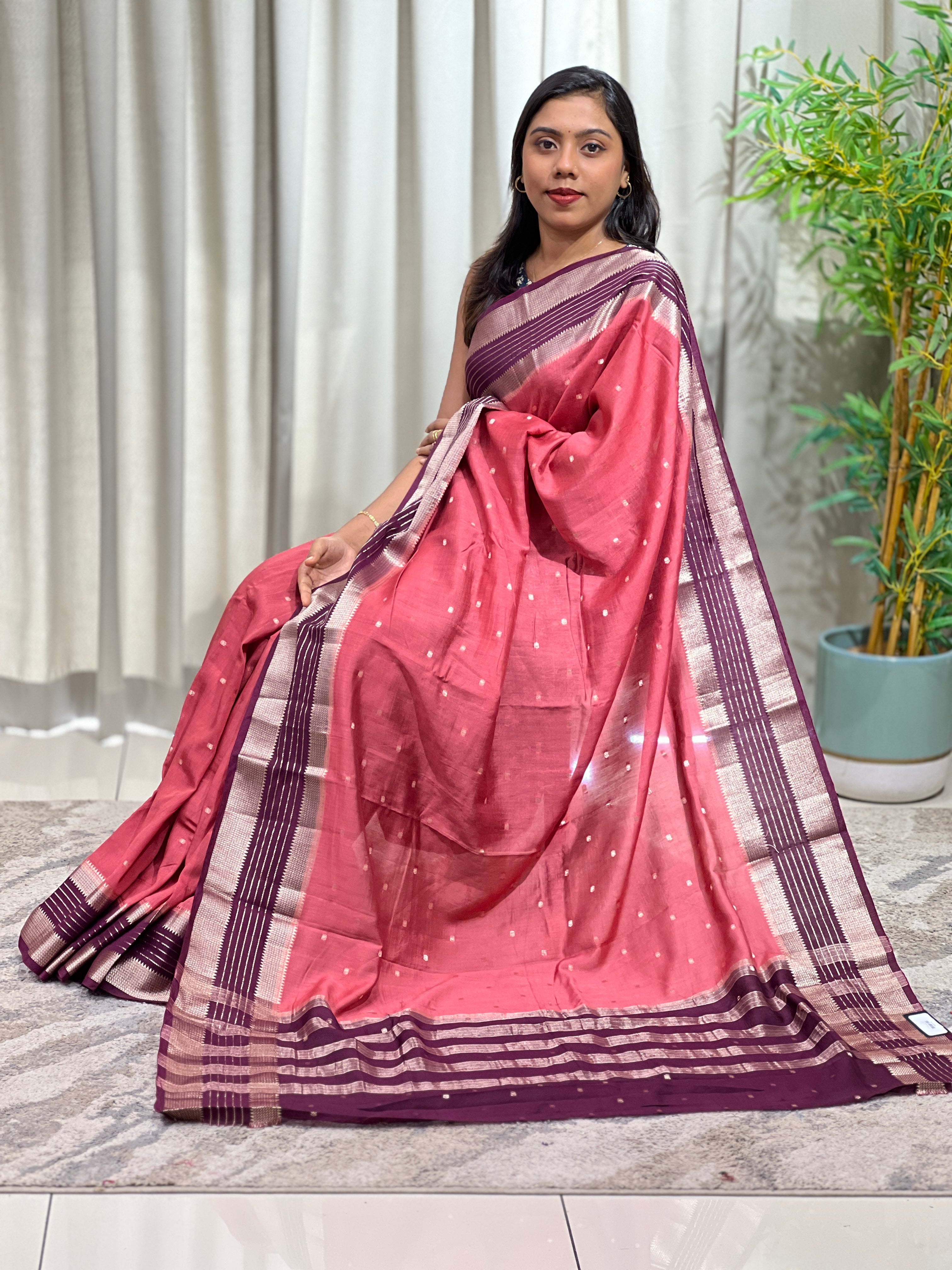 Rettapet Border Pattern Semi Chanderi Saree | YNG1511