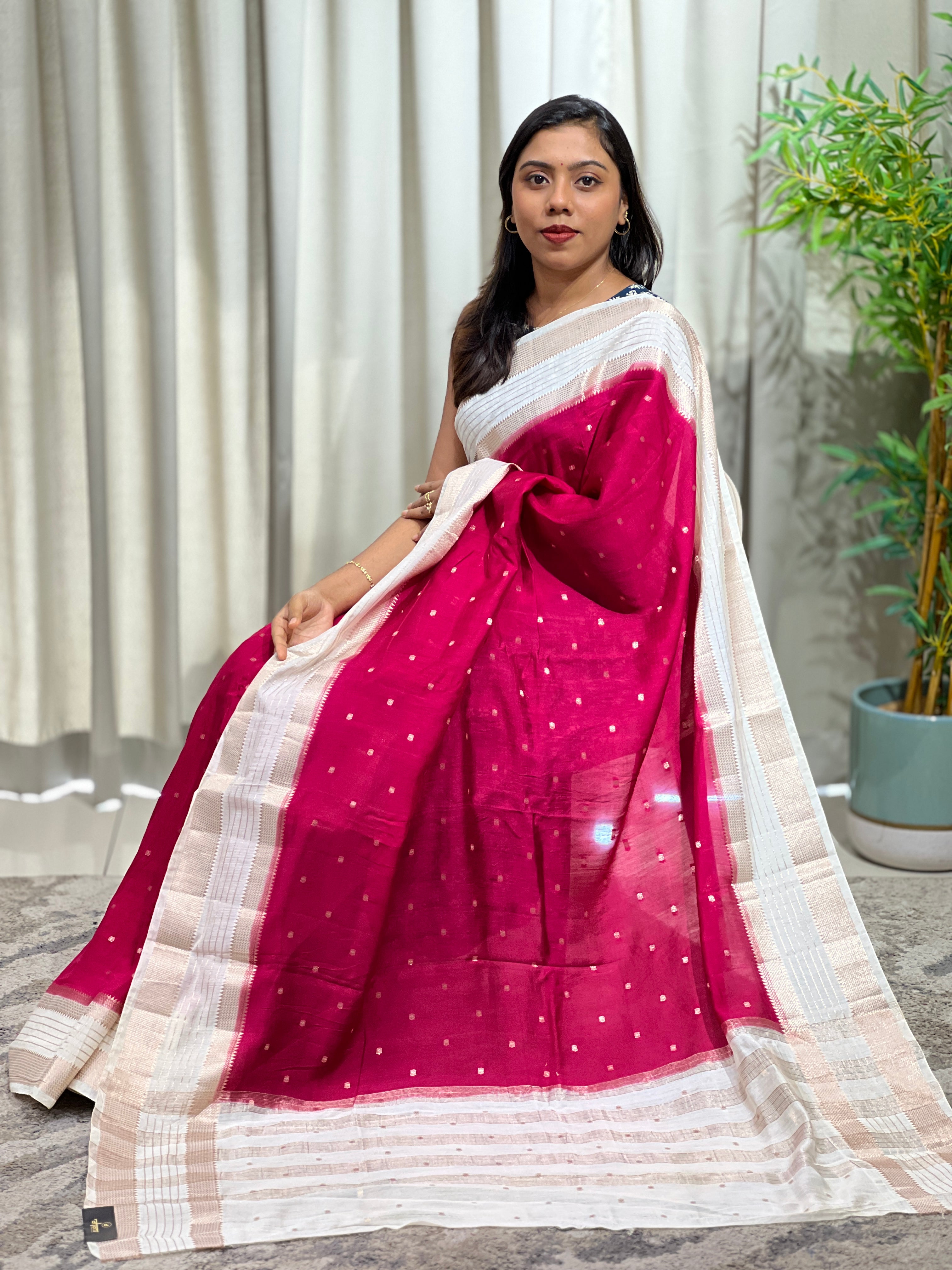 Rettapet Border Pattern Semi Chanderi Saree | YNG1513