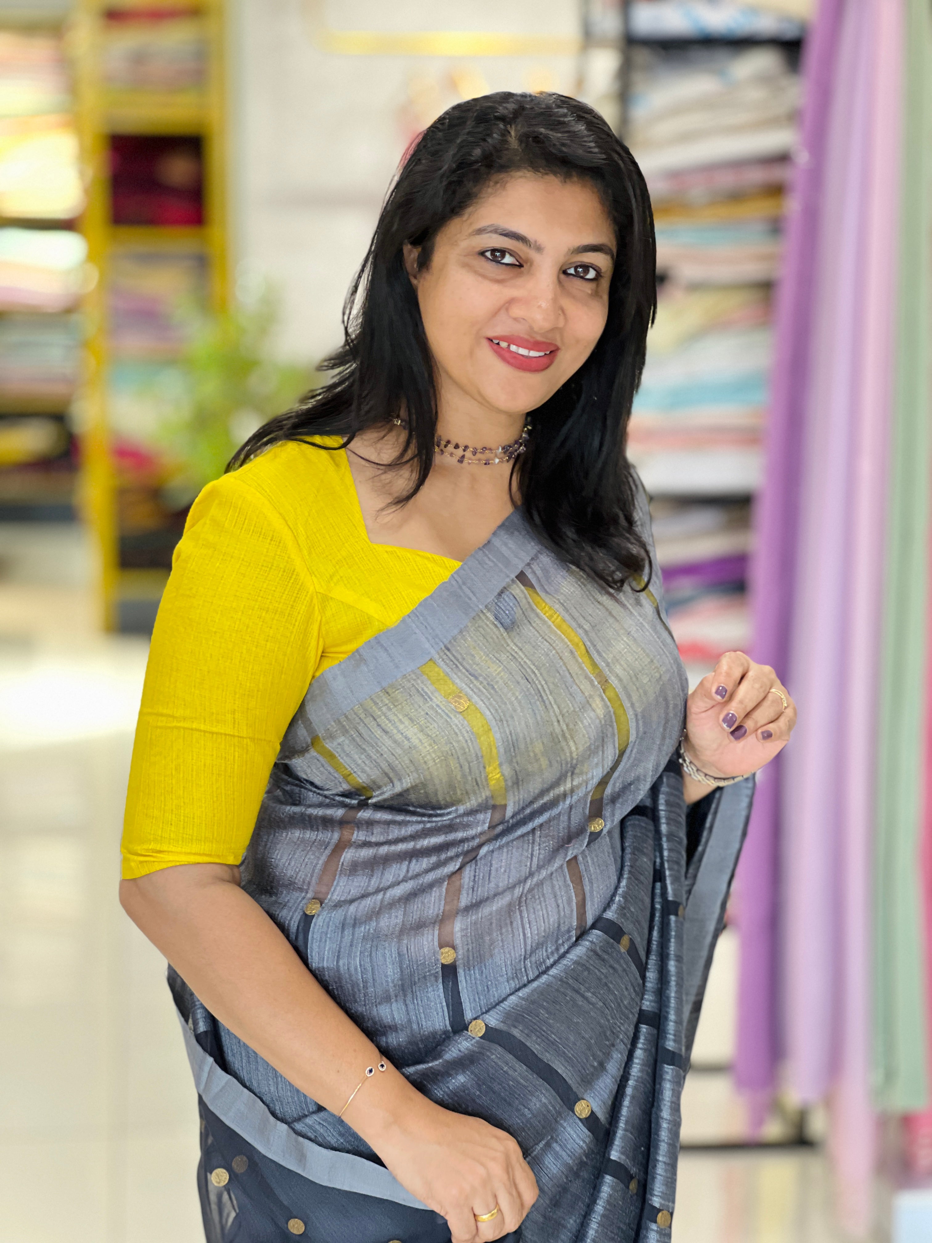 Coin Weaved Pure Tussar Matka Silk Saree |RGD1059