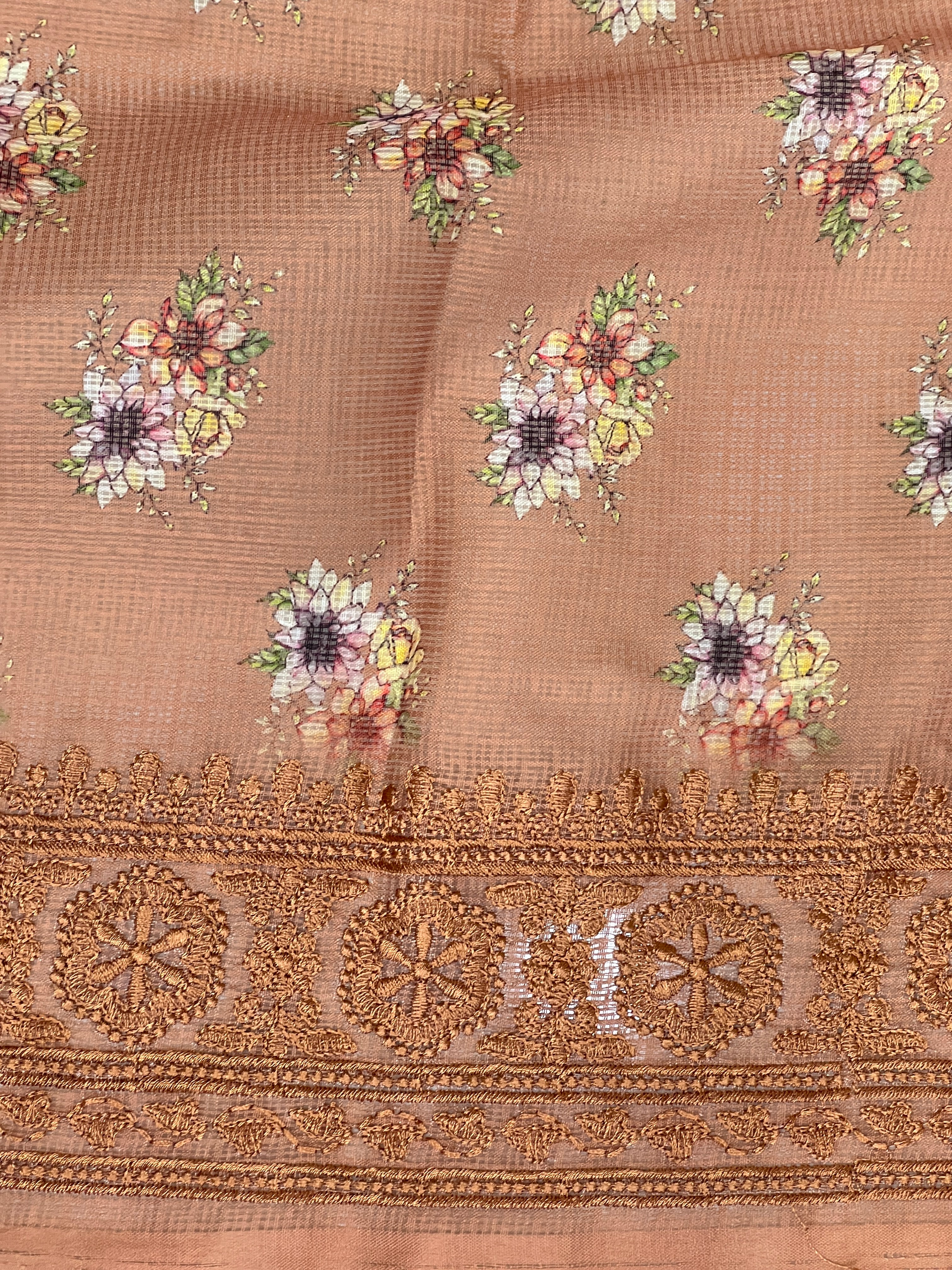 Floral Printed Kota Saree | HT411