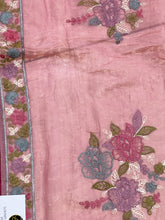 Floral Embroidered Glass Organza Saree | BLD554