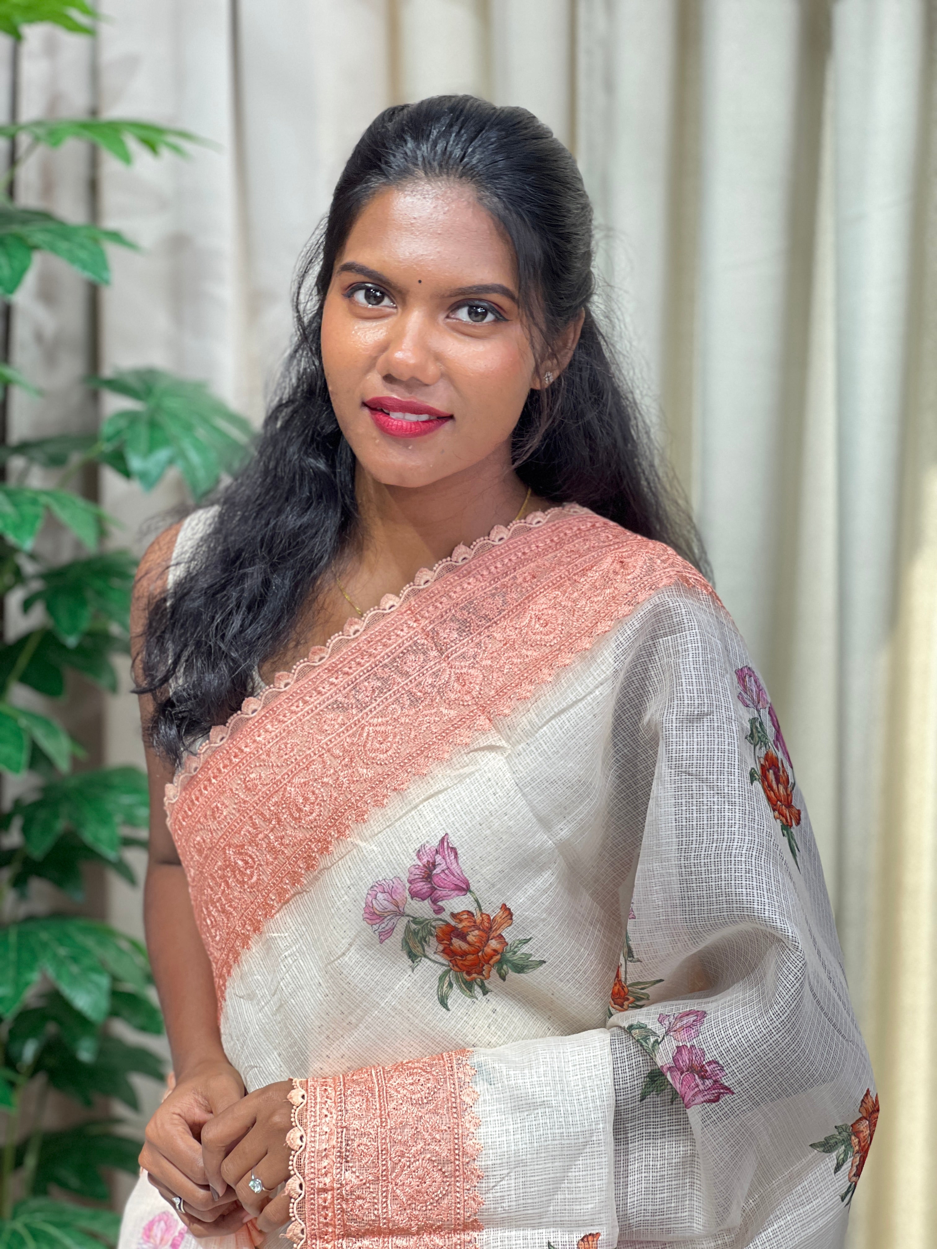 Floral Printed Kota Saree | HT377