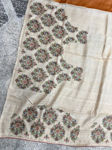 Floral Border Patterned Desi Tussar Saree | RGD375