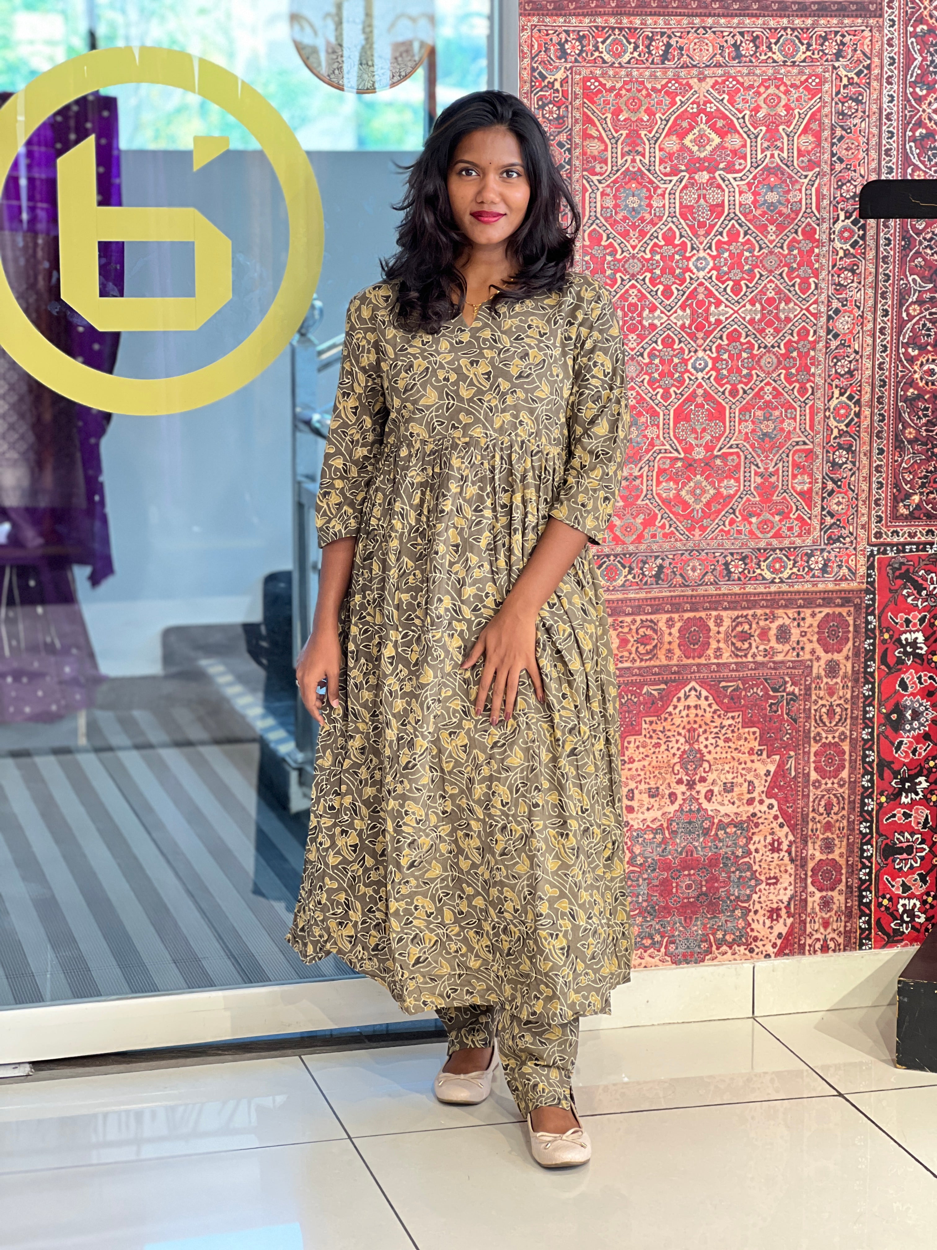 Floral Printed Cotton Kurta Set | DNT1199