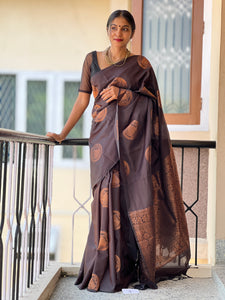 Zari Weaved Semi Silk Saree | KRK391