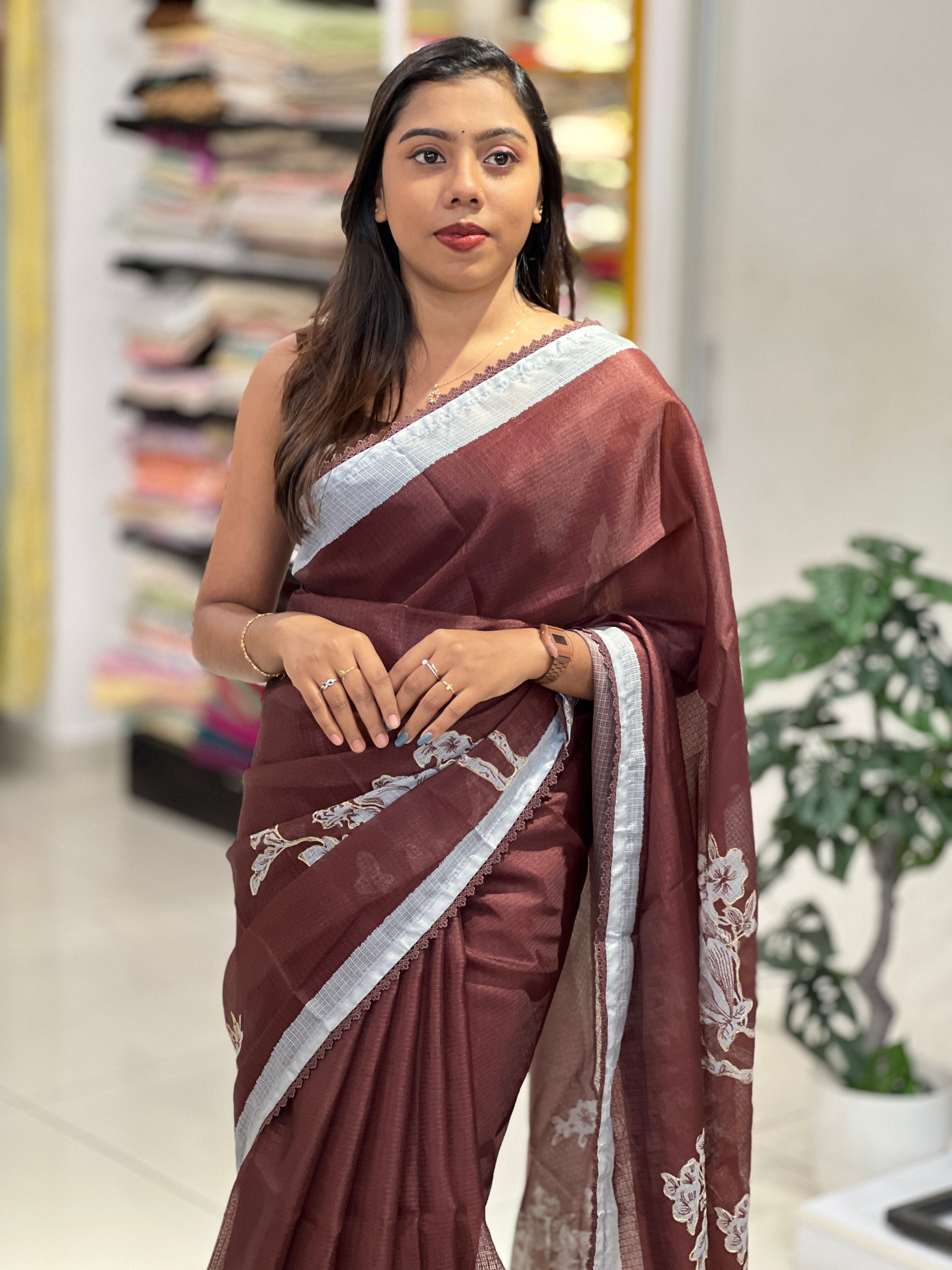 Floral Printed Kota Saree | HT418