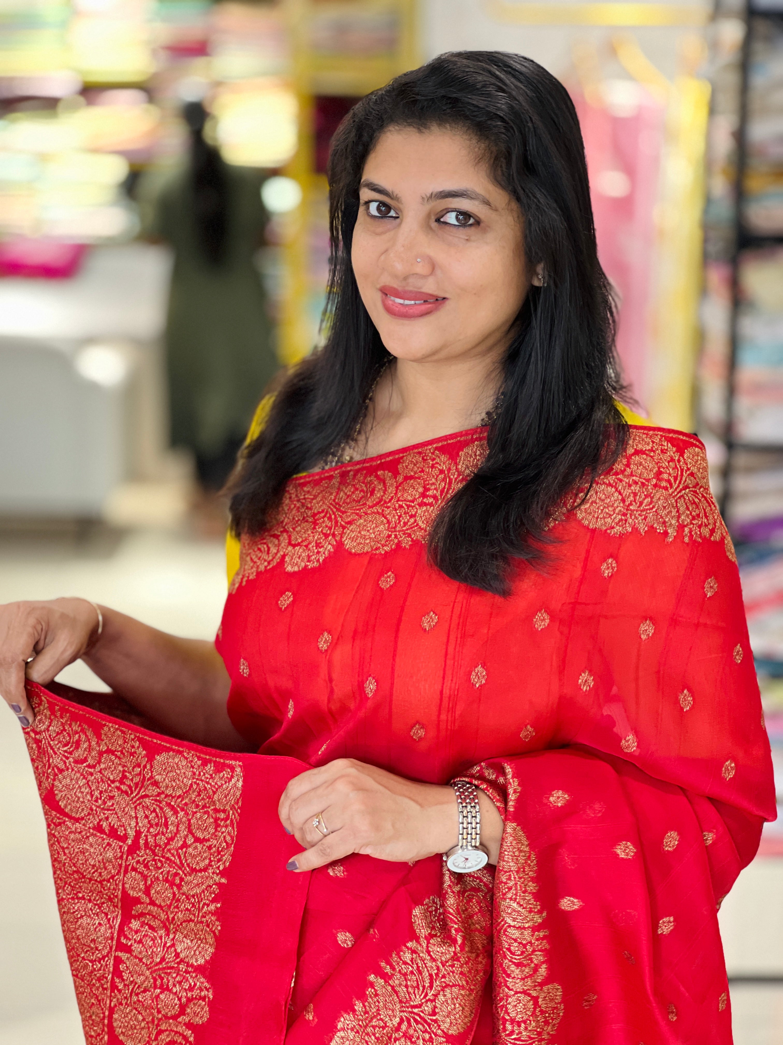 Banarasi Weaving Patterned Semi Tussar Saree |YNG1250