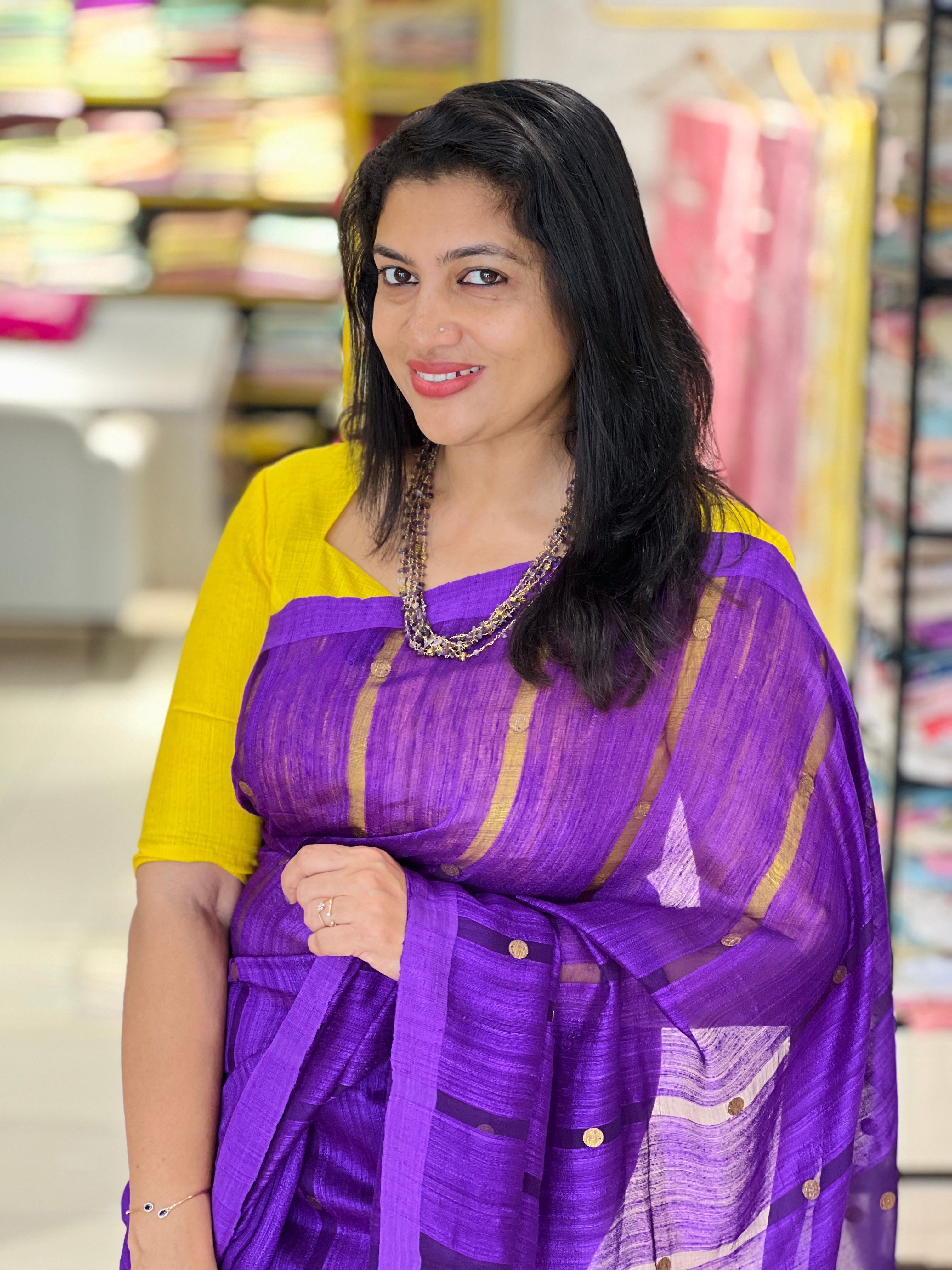 Coin Weaved Pure Tussar Matka Silk Saree |RGD1062