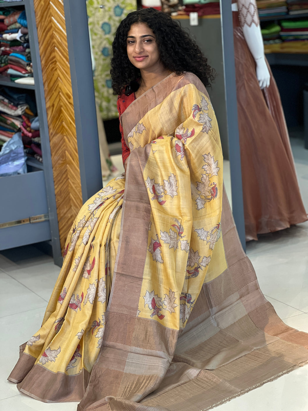 Printed Tussar Saree | RGD160