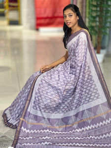 Print Patterned Chanderi Finish Saree | VDA101