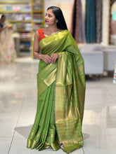 Golden Zari Detailed Bhagalpuri Linen Saree | NHH477