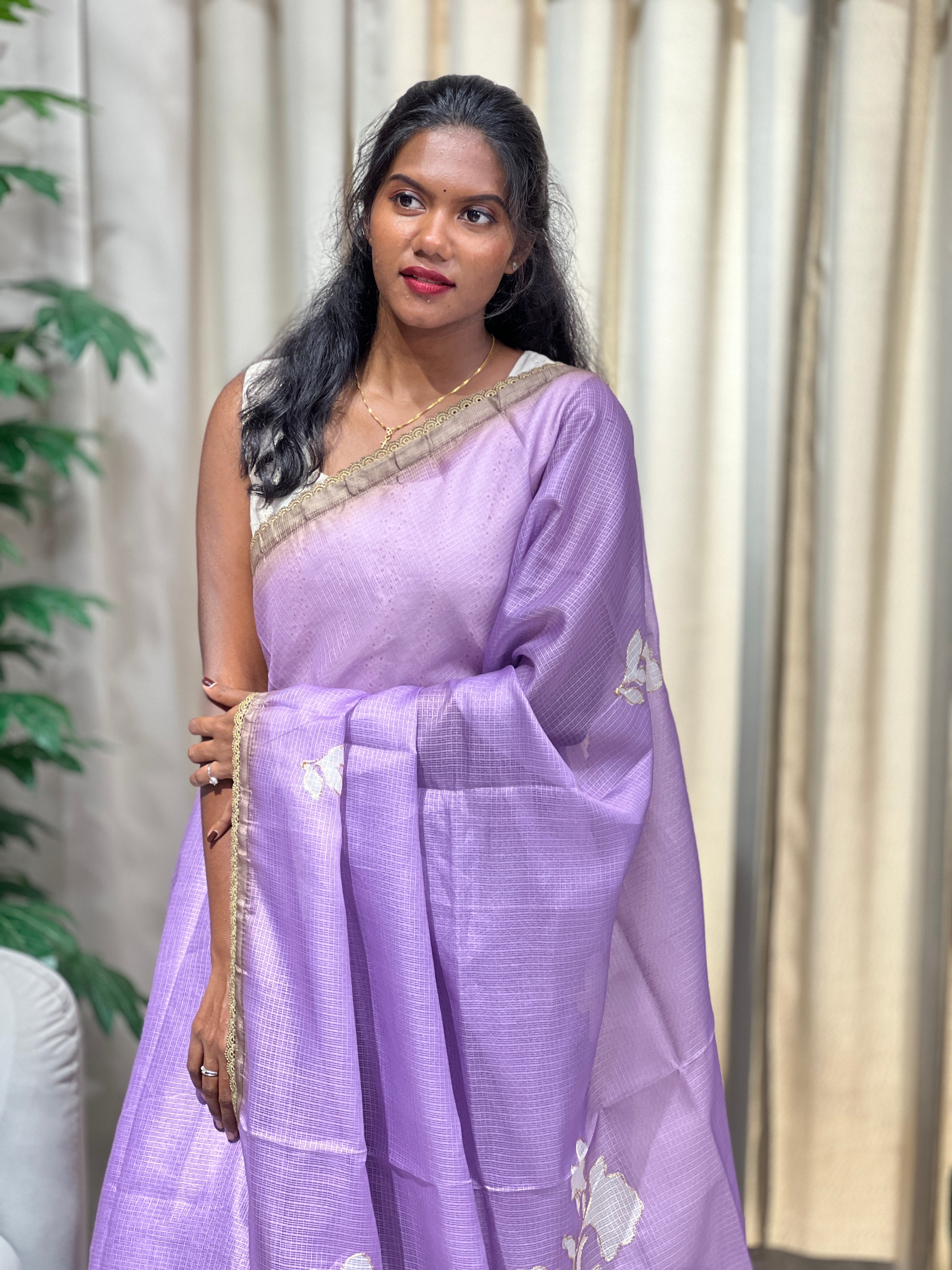 Floral Printed Kota Saree | HT374