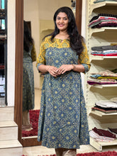 Ajrak Block Printed Cotton A-Line Kurta | DNT444