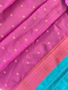 Traditional Zari Woven Stripe Patterned Semi Silk Saree | SRK110