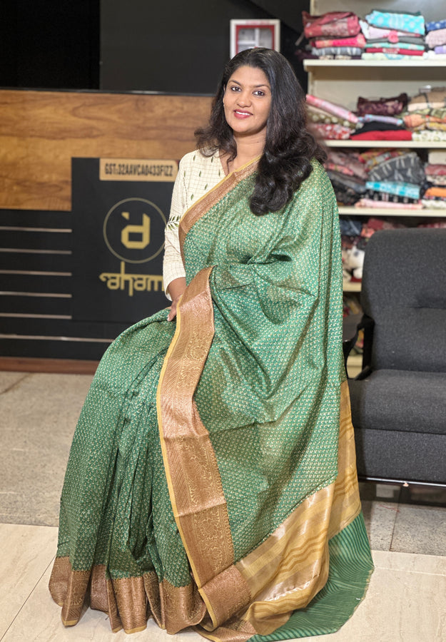 Block Printed Pattern Chanderi Saree | SMC107