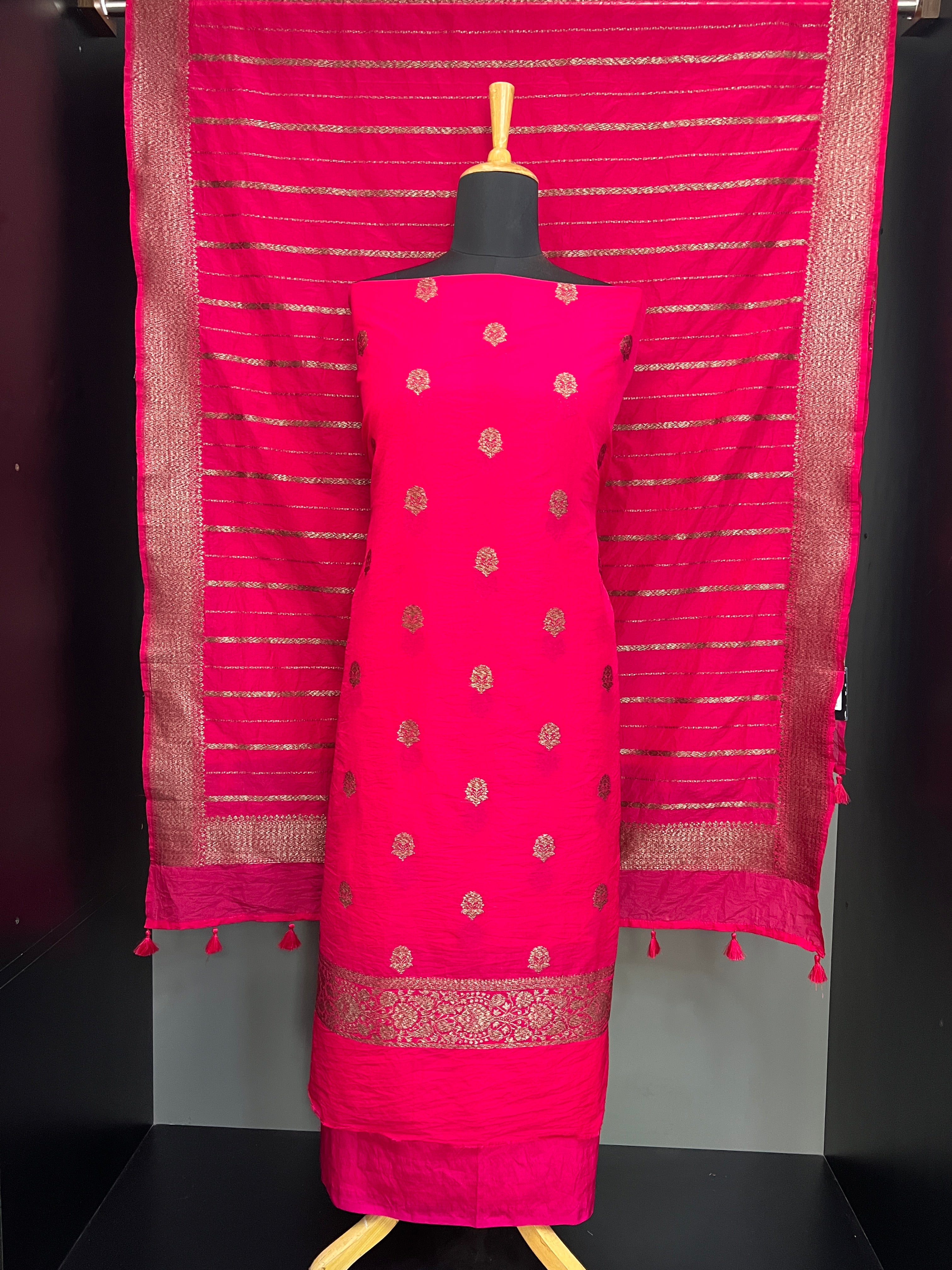 Zari Butta Detailed Banarasi Silk Salwar Set | YNG941