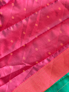Traditional Zari Woven Stripe Patterned Semi Silk Saree | SRK108