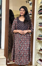Ajrak Block Printed Cotton A-Line Kurta | DNT443