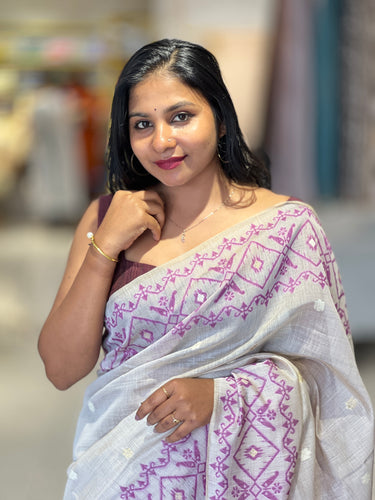 Thread and Zari Weaved Jamdani Saree | SSN221