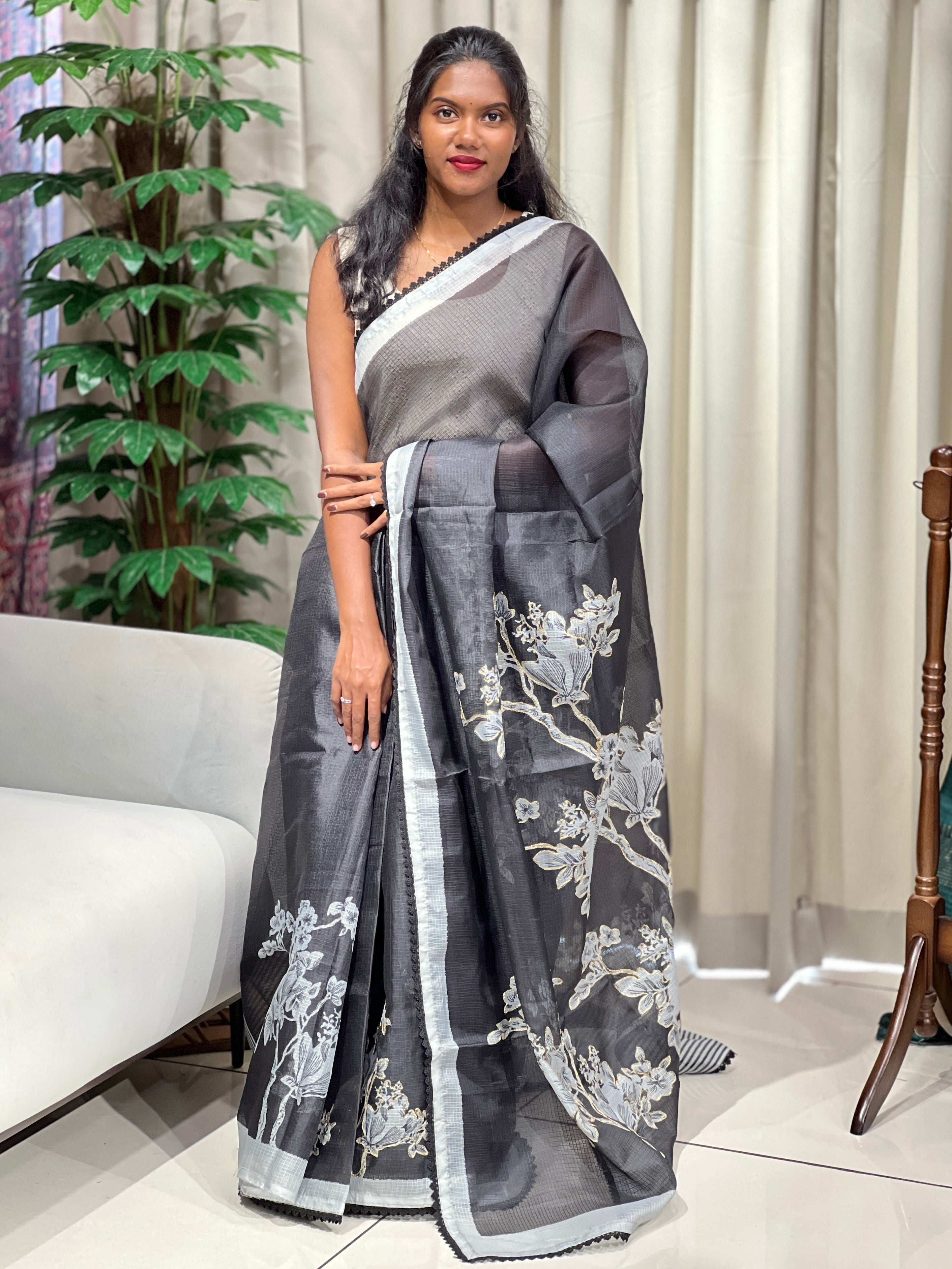 Floral Printed Kota Saree | HT419
