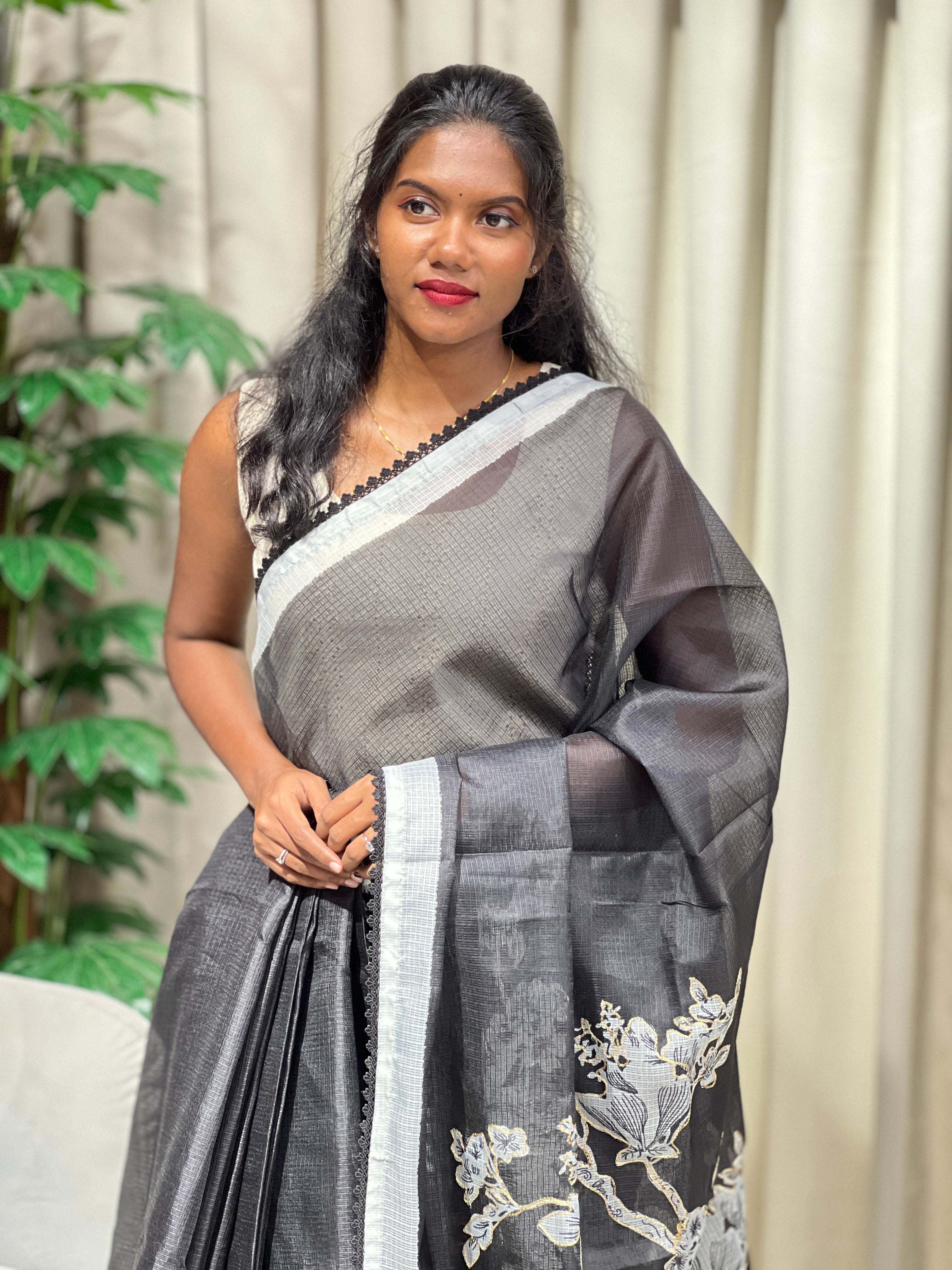 Floral Printed Kota Saree | HT419