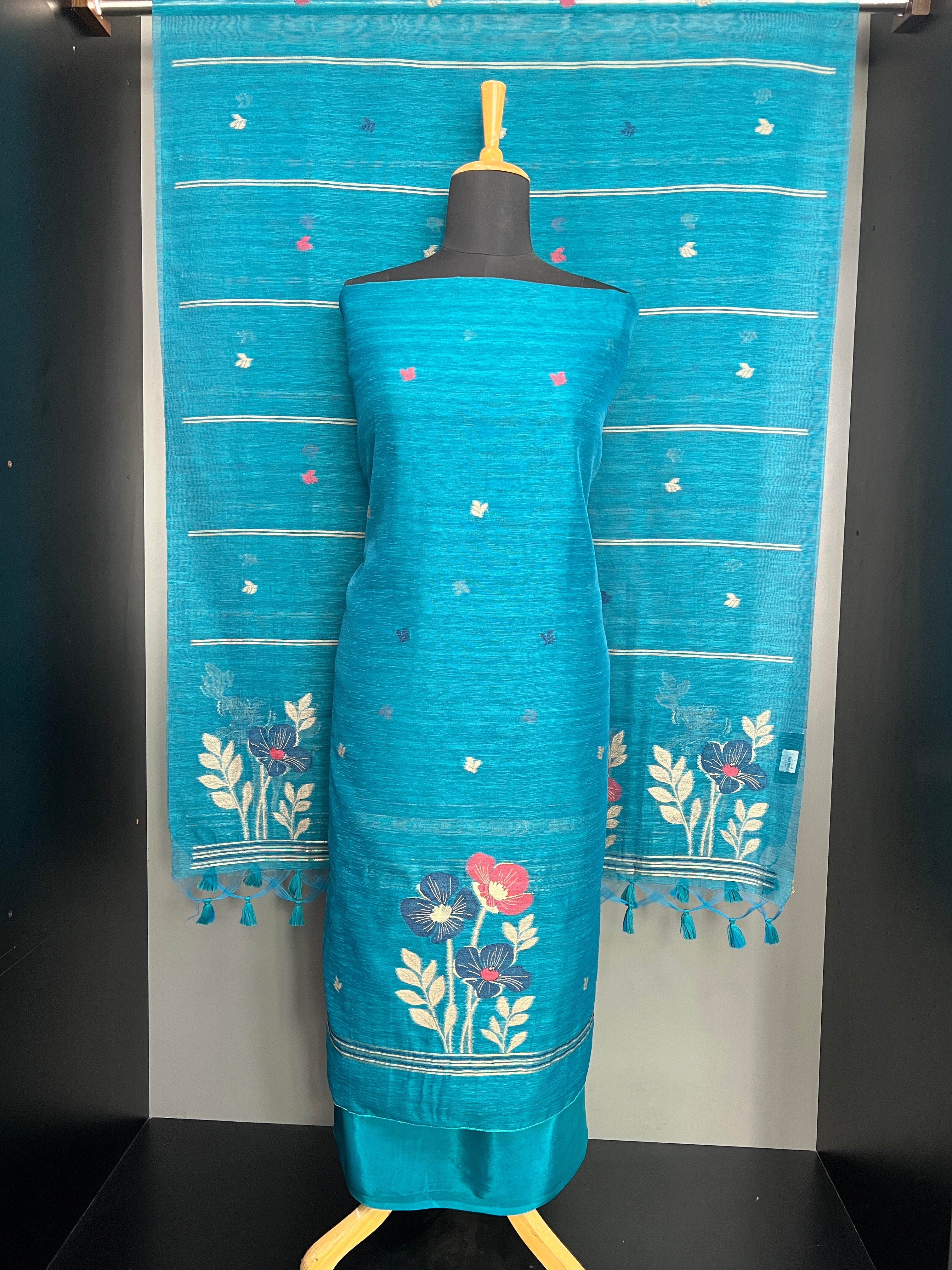 Jamdani Weaved Semi Linen Salwar Set | LV496