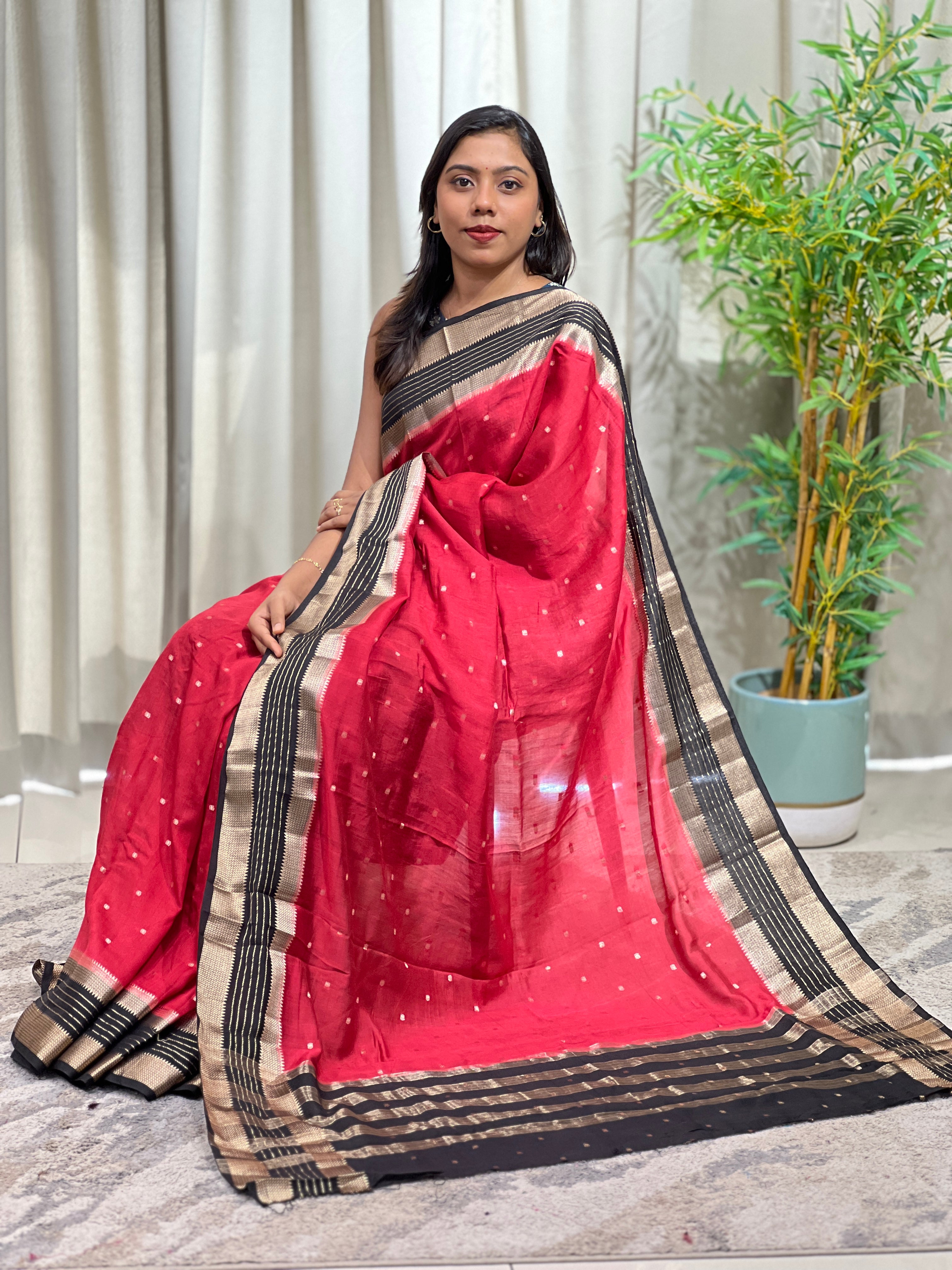 Rettapet Border Pattern Semi Chanderi Saree | YNG1502