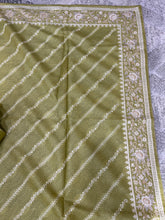 Machine Embroidered Block Printed Soft Tussar Saree | RGD470