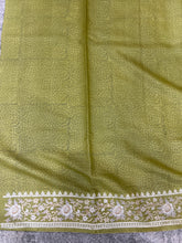 Machine Embroidered Block Printed Soft Tussar Saree | RGD470