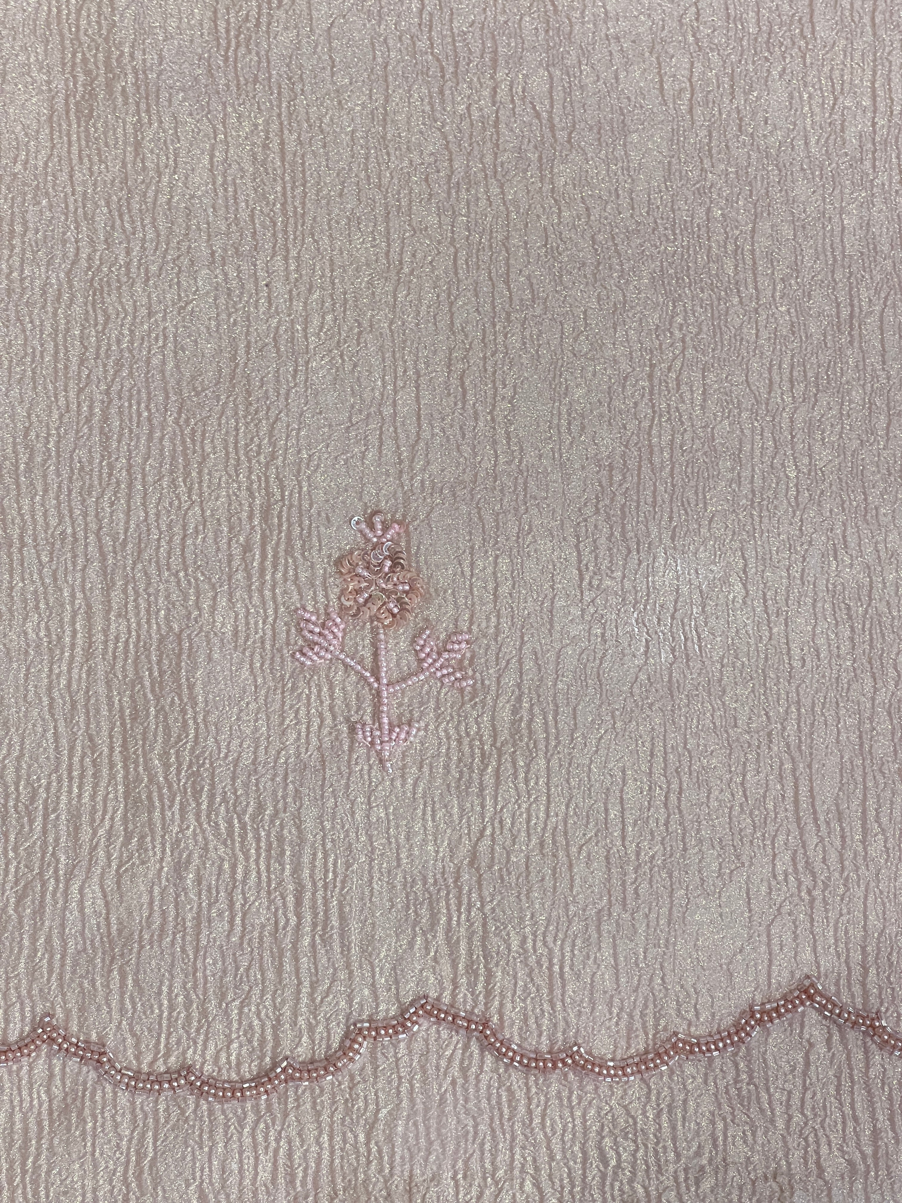 Beads & Sequins Detailed Crushed Shimmer Organza Saree | SGS148