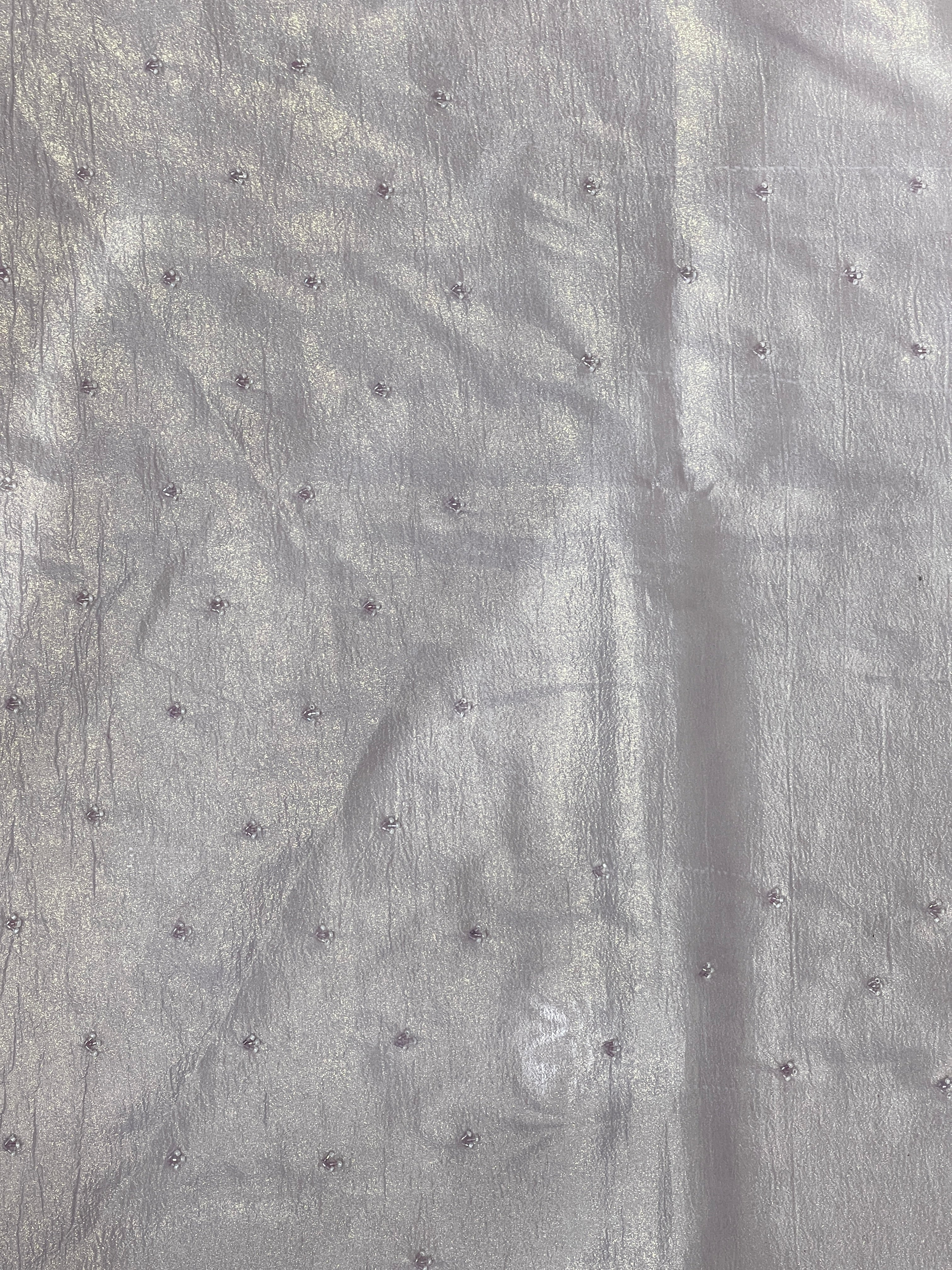 Beads & Sequins Detailed Crushed Shimmer Organza Saree | SGS145