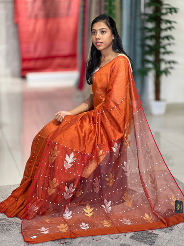 Sequence With Jamdani Detailed Tussar Saree | RGD619