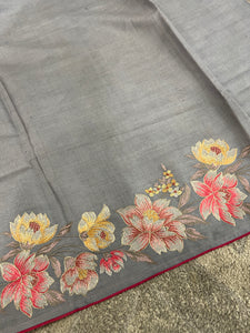 Floral Embroidered Soft Tussar Saree | RGD473