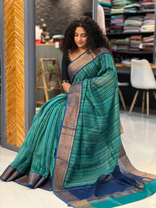 Zigzag Pattern Printed  Chanderi Saree | RGD171