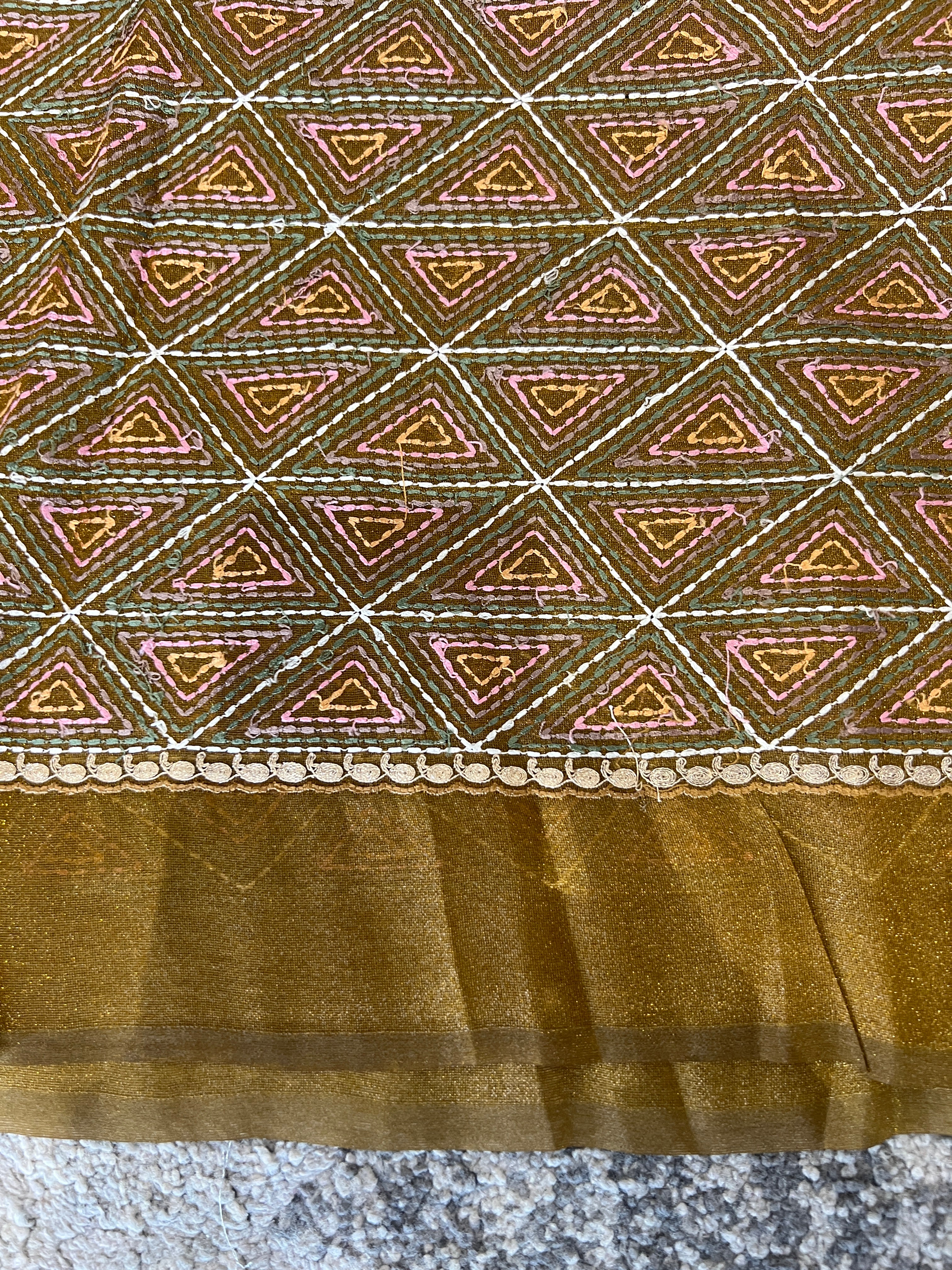 Floral Placement Embroidered Shimmer Organza Saree | SUN188