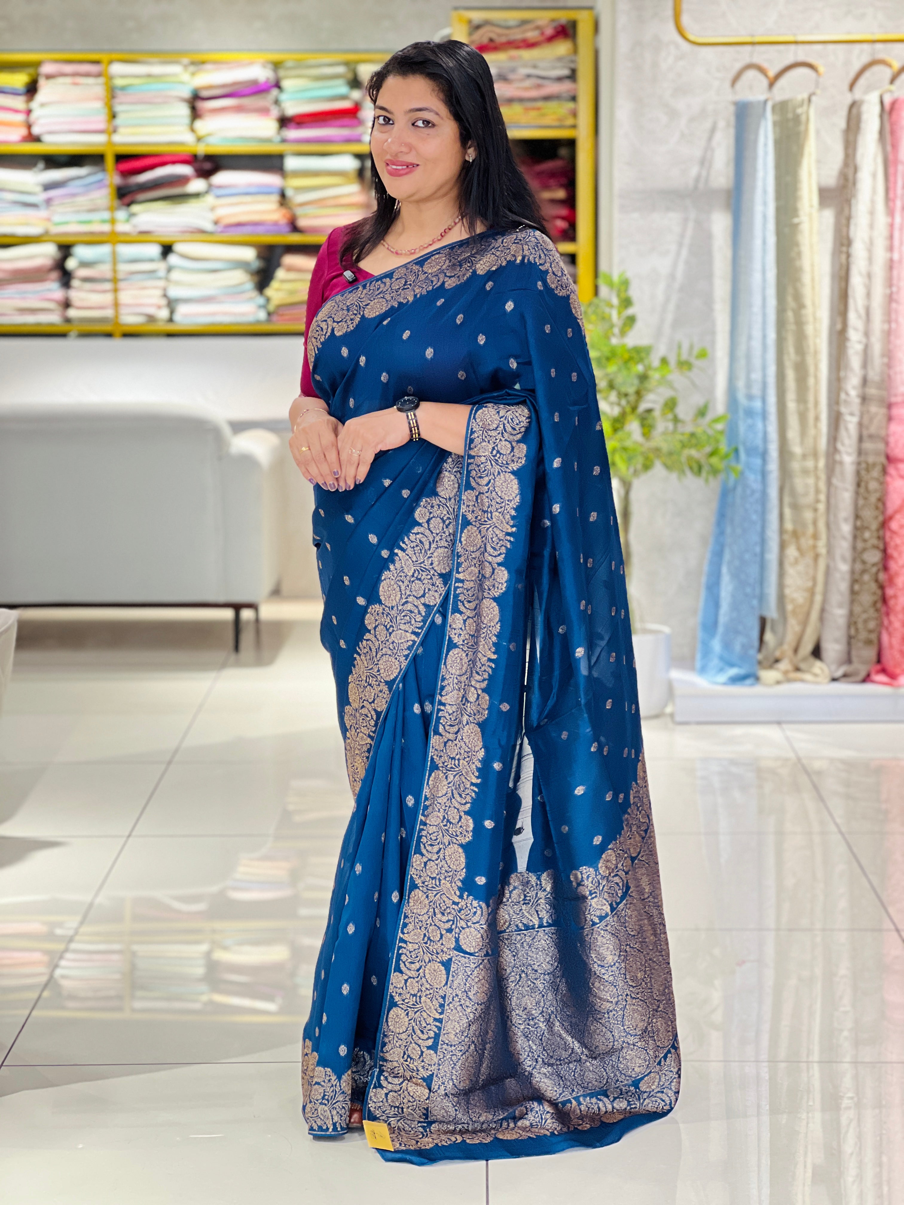 Banarasi Weaving Patterned Semi Tussar Saree | YNG1248