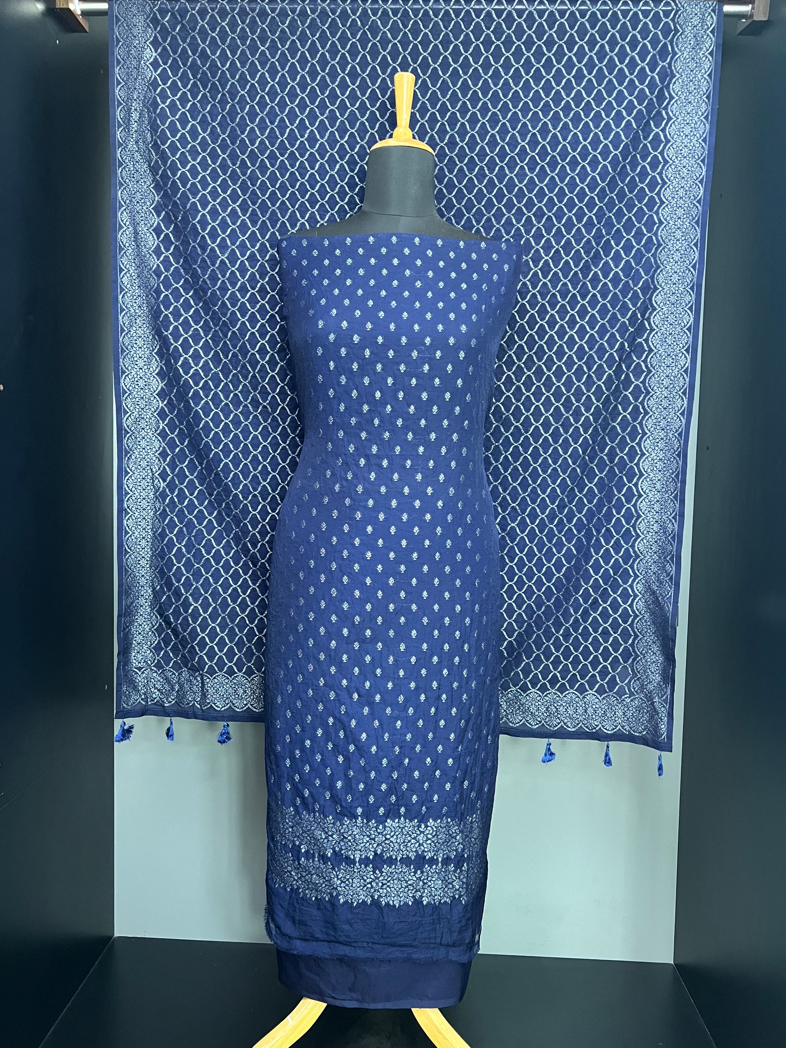 Traditional Butta Woven Banarasi Silk Salwar Set | YNG945