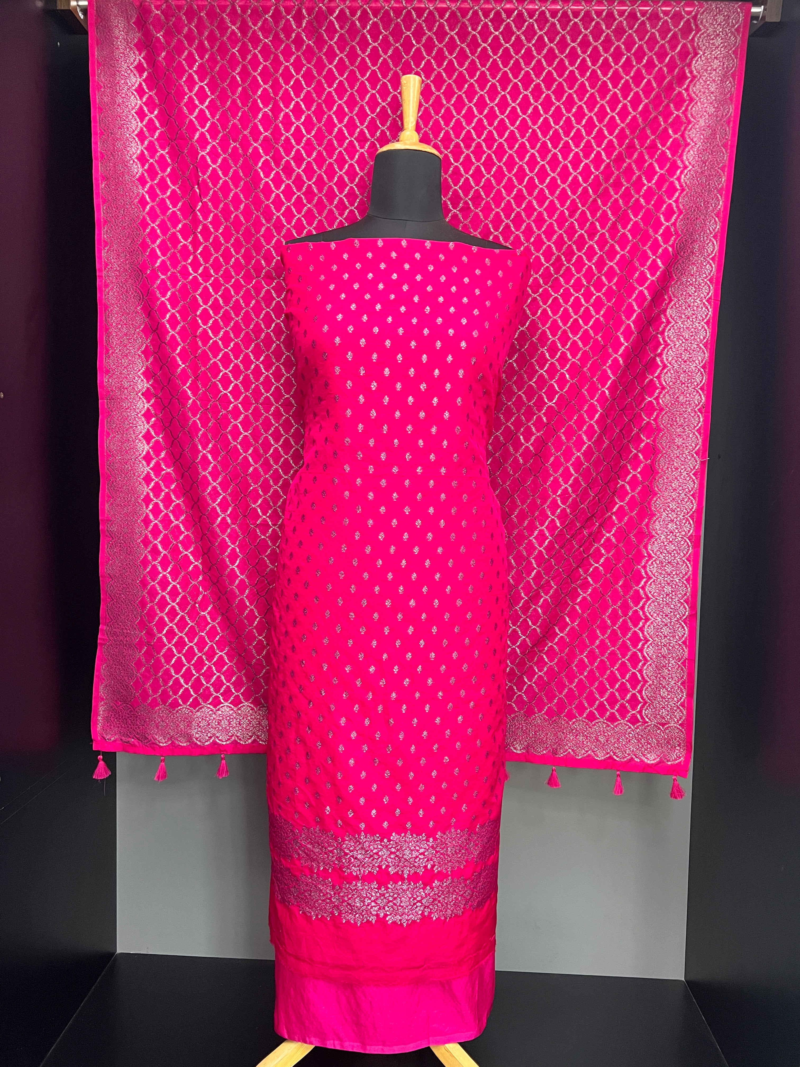 Traditional Butta Woven Banarasi Silk Salwar Set | YNG946