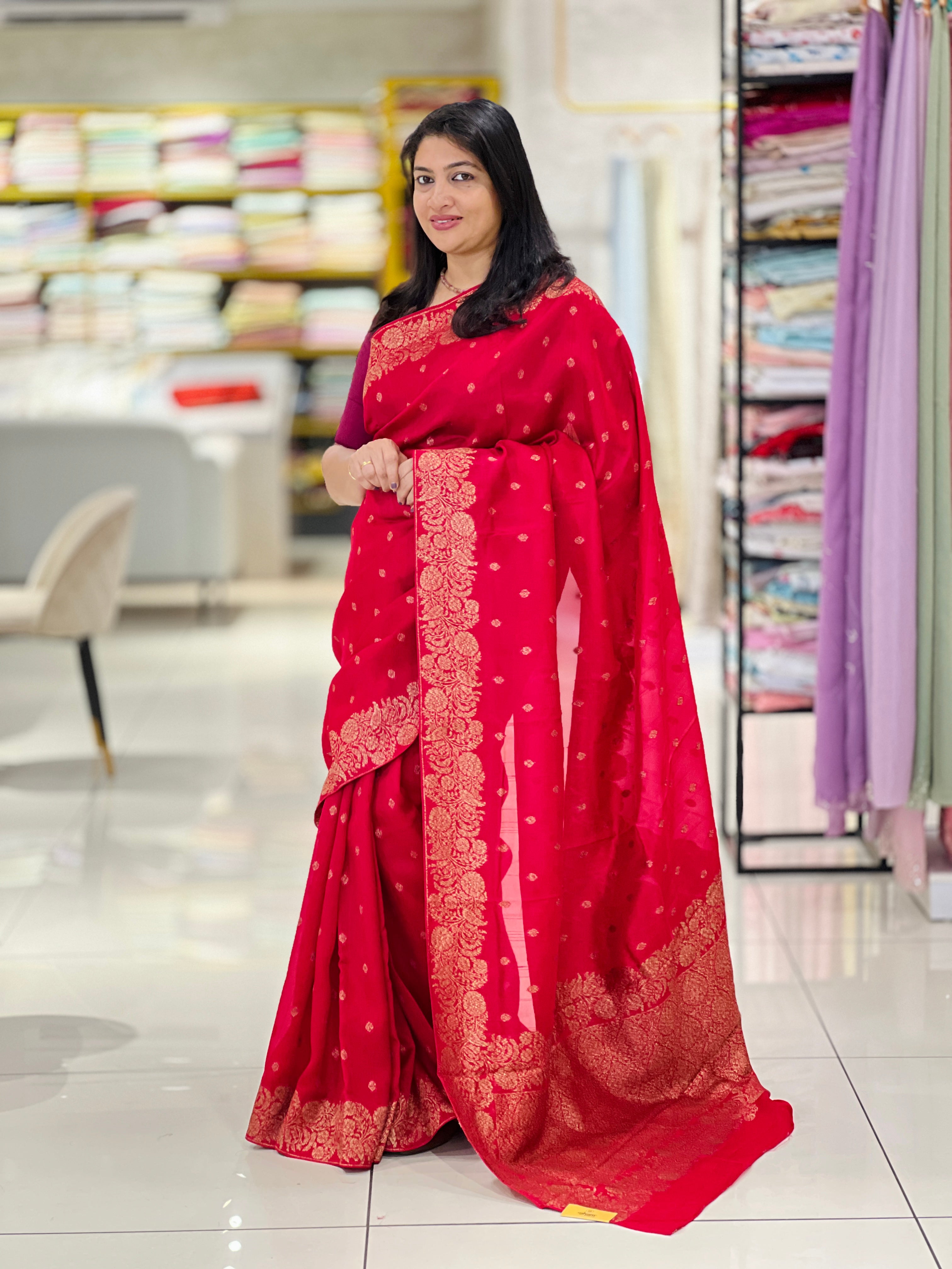 Banarasi Weaving Patterned Semi Tussar Saree | YNG1247