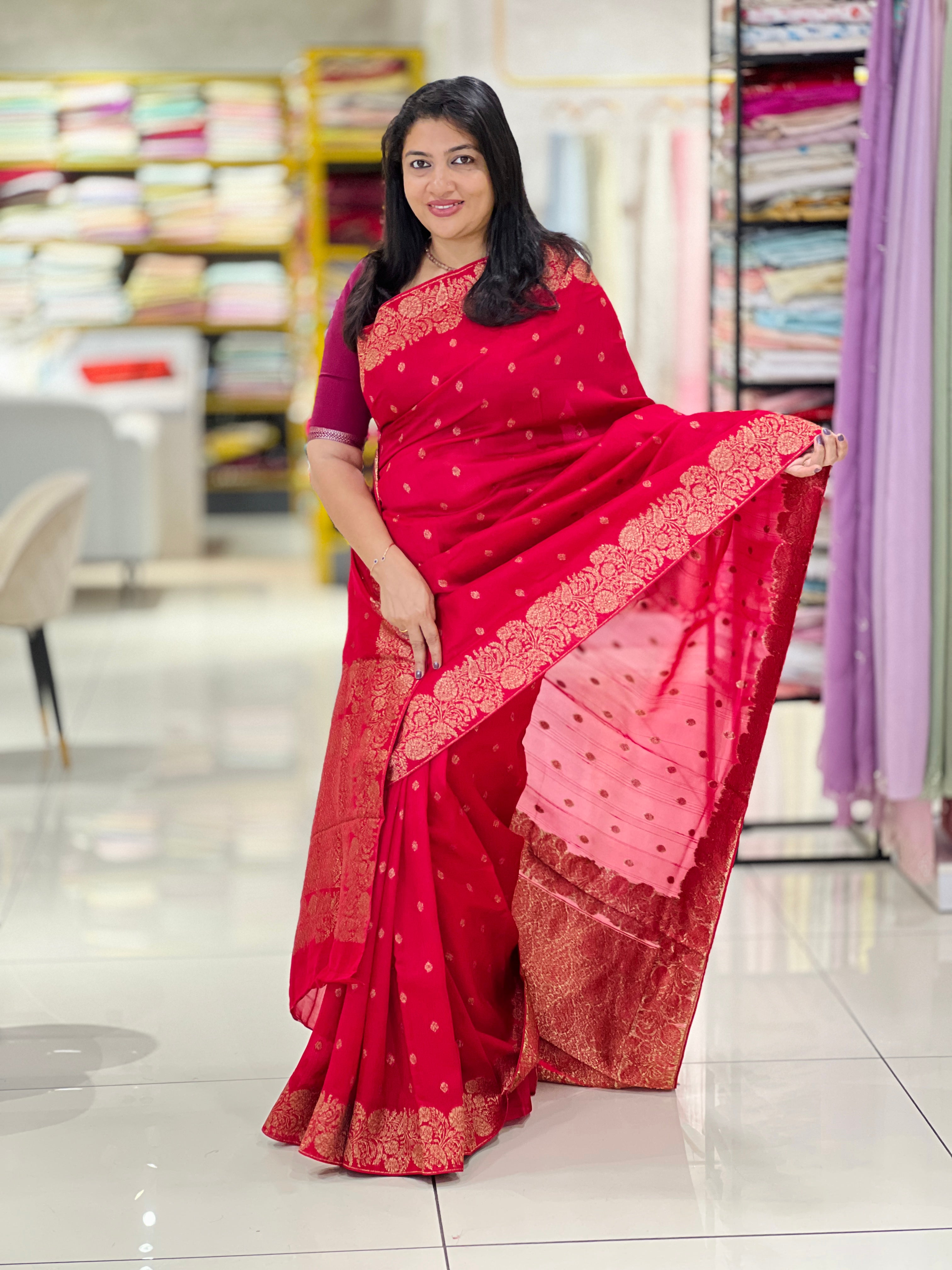 Banarasi Weaving Patterned Semi Tussar Saree | YNG1247