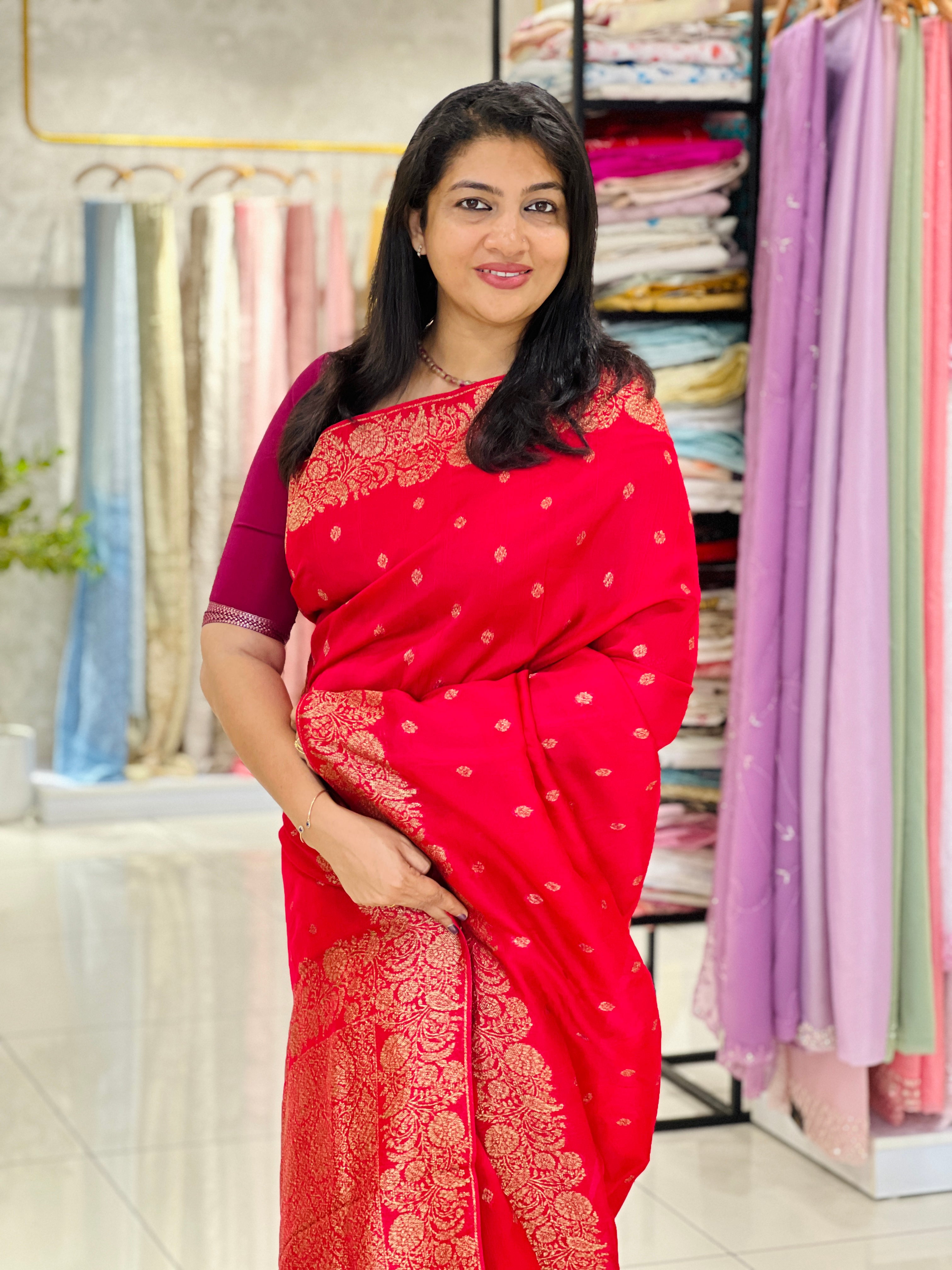 Banarasi Weaving Patterned Semi Tussar Saree | YNG1247