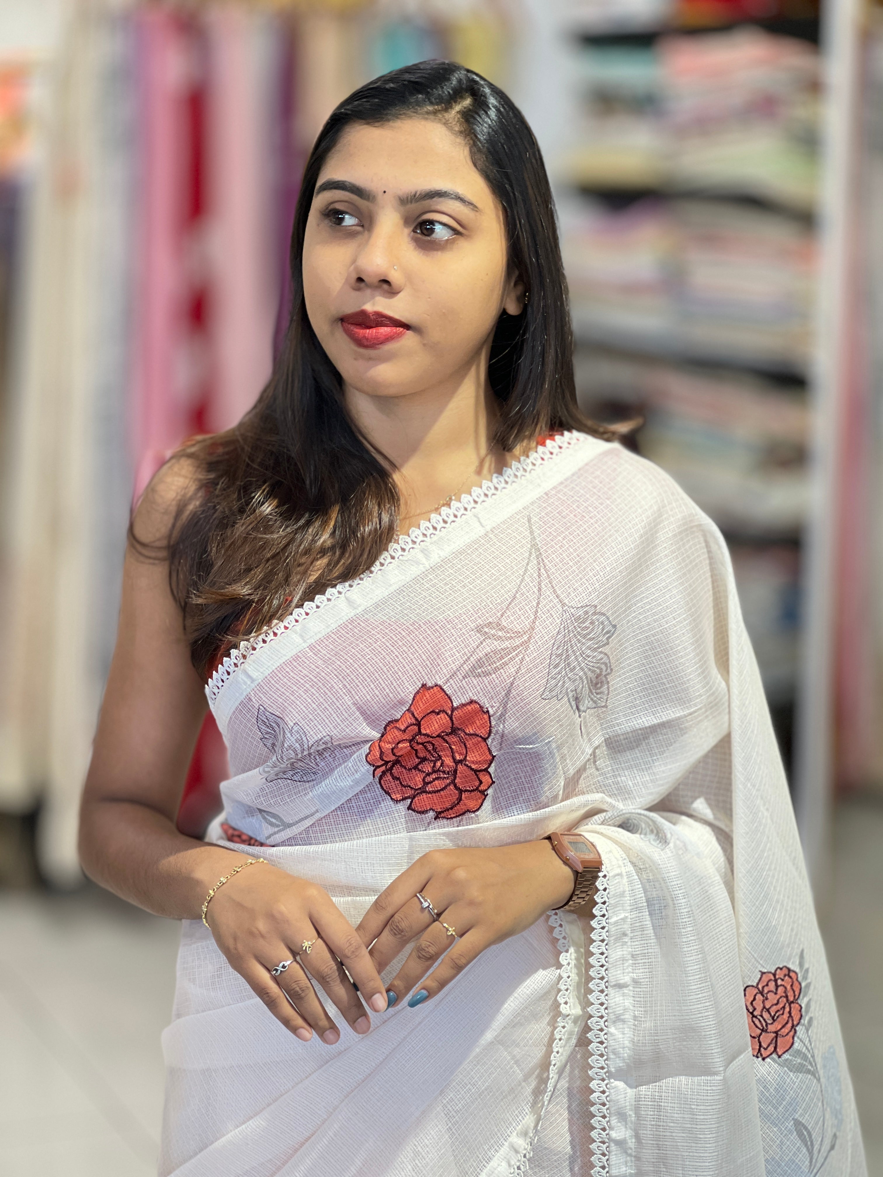 Floral Printed Kota Saree | HT406