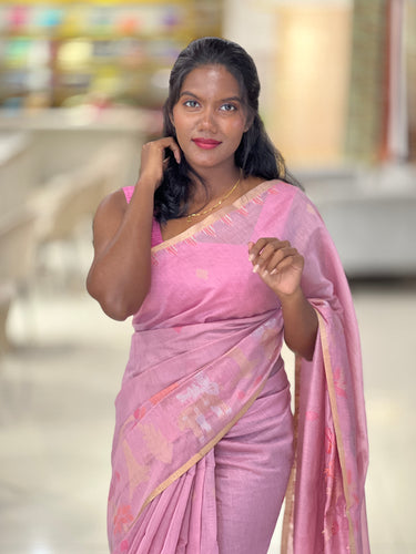 Jamdani Weaved Chanderi Finish Saree | SSN228