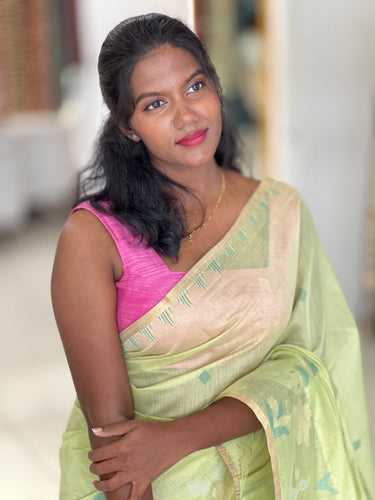 Jamdani Weaved Chanderi Finish Saree | SSN231